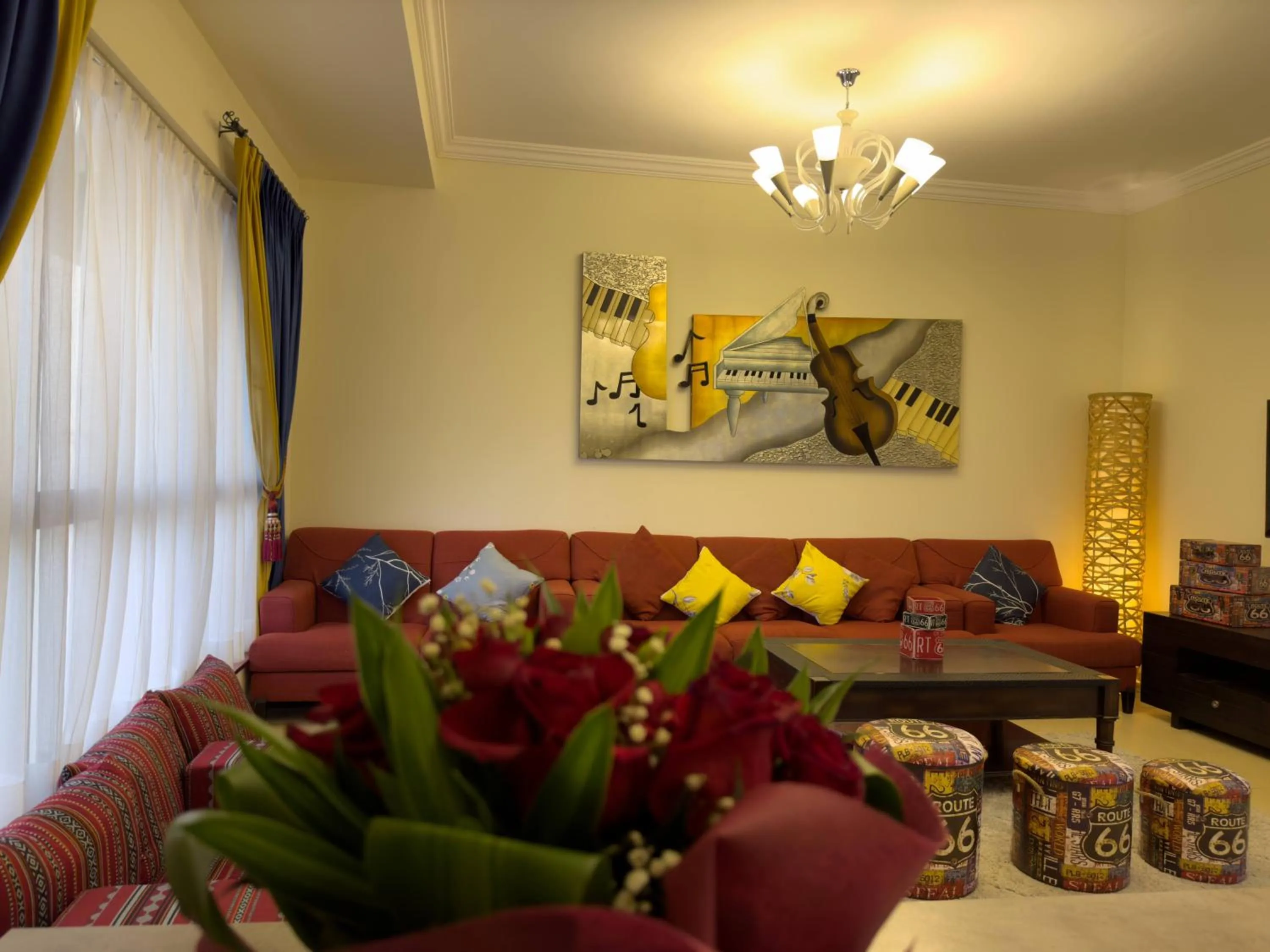 Living room in Route 66 Beach Hostel