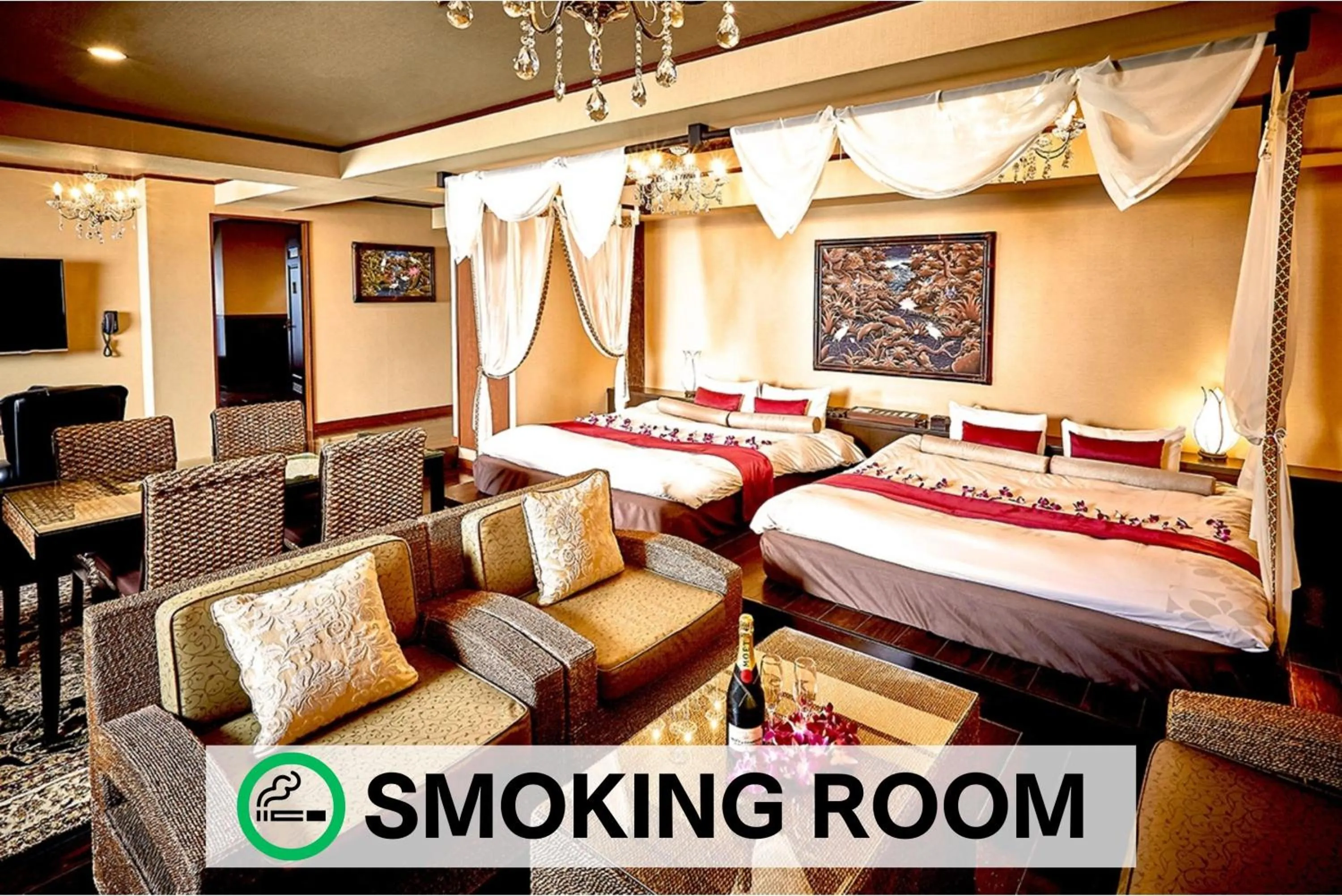 Living room, Bed in Hotel Balian Resort Chiba - Family Kids Group Concept