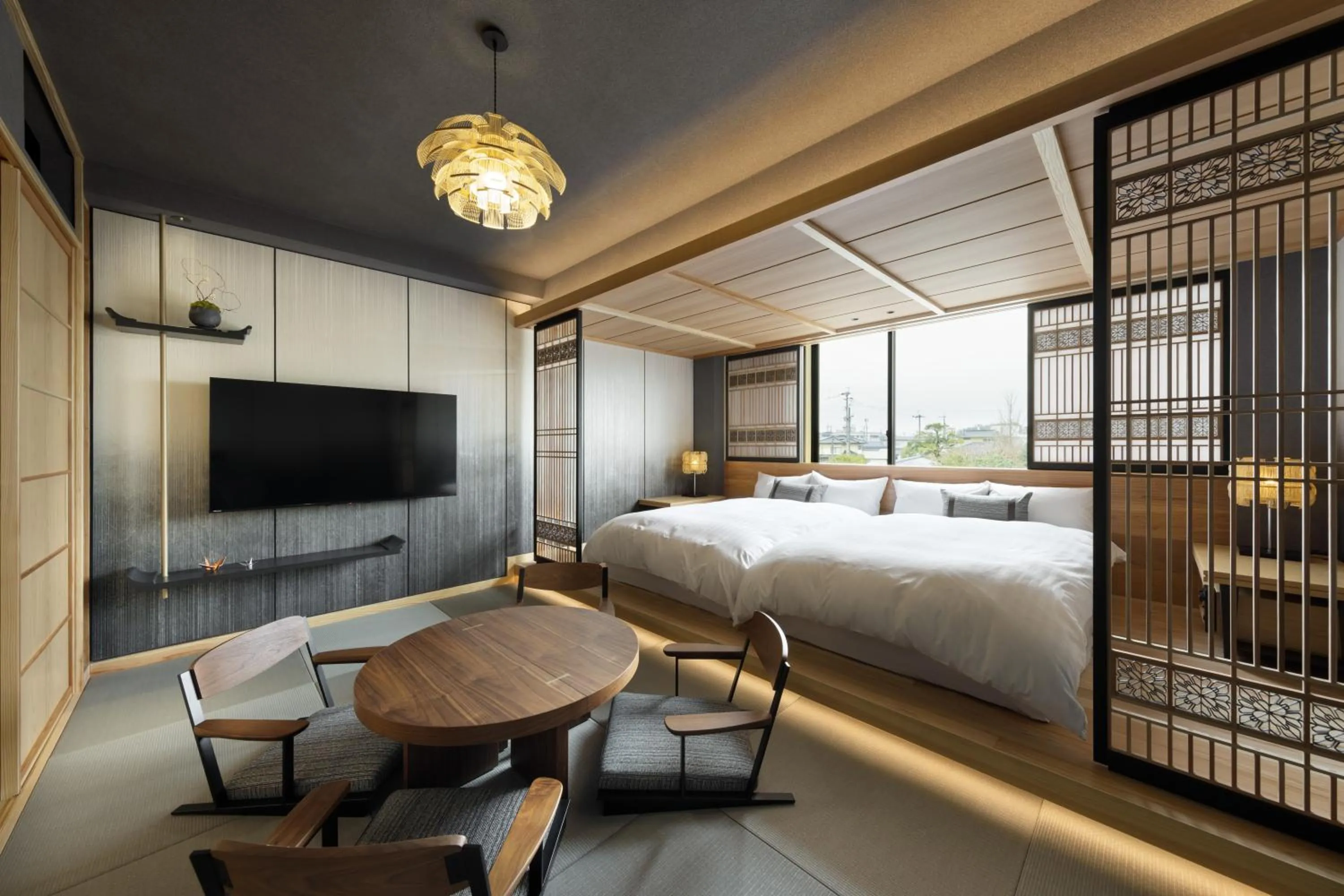 Photo of the whole room, Bed in Yakakutei