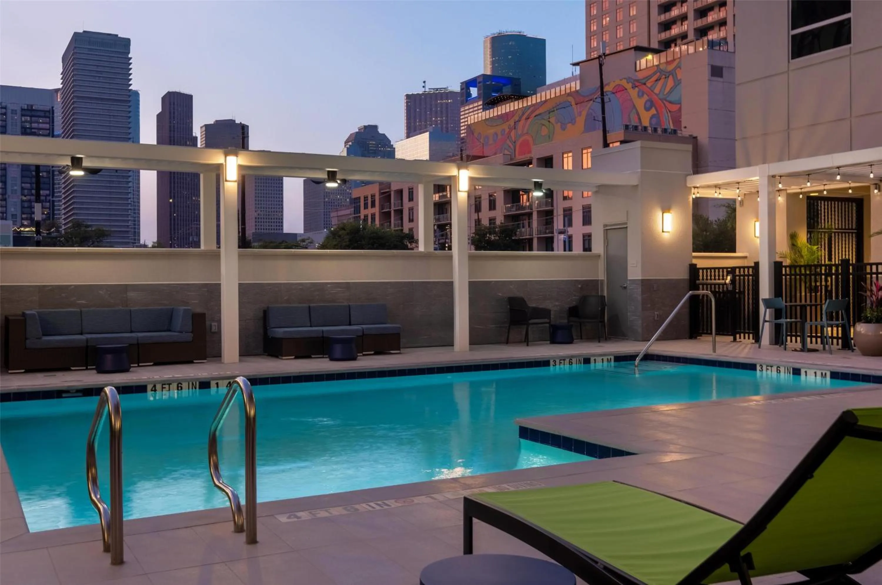 Pool view in Home2 Suites By Hilton Houston Downtown Convention Center