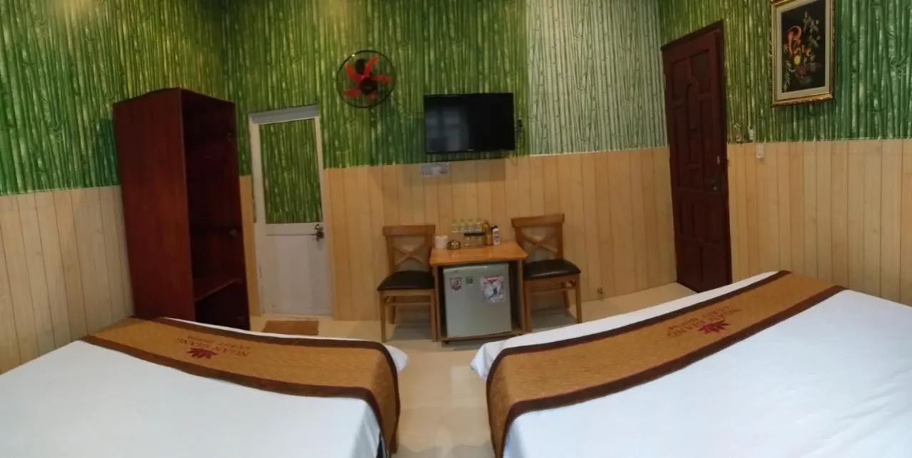 Bed in Ngan Giang Guesthouse