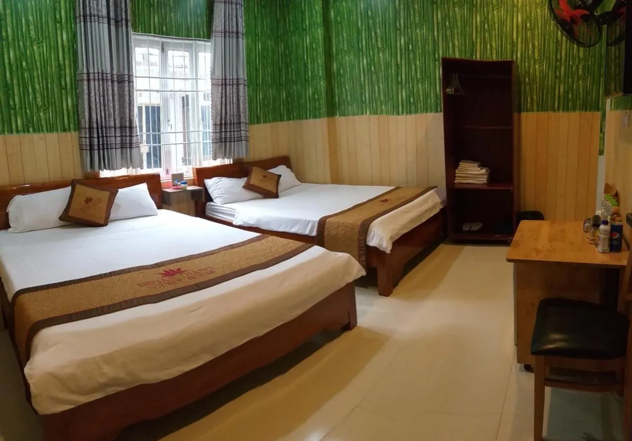 Bed in Ngan Giang Guesthouse