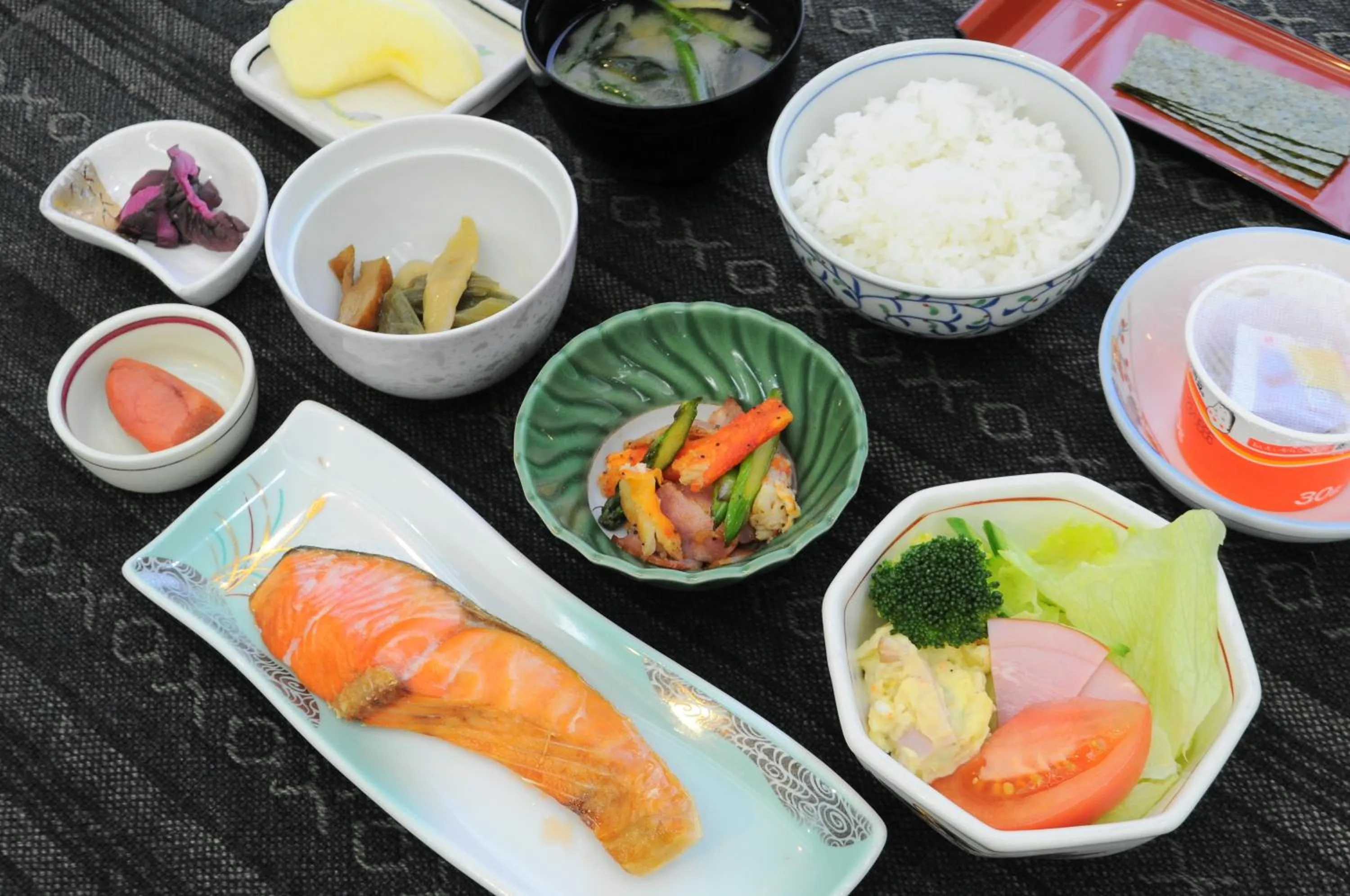 Asian breakfast in Hotel Saharin