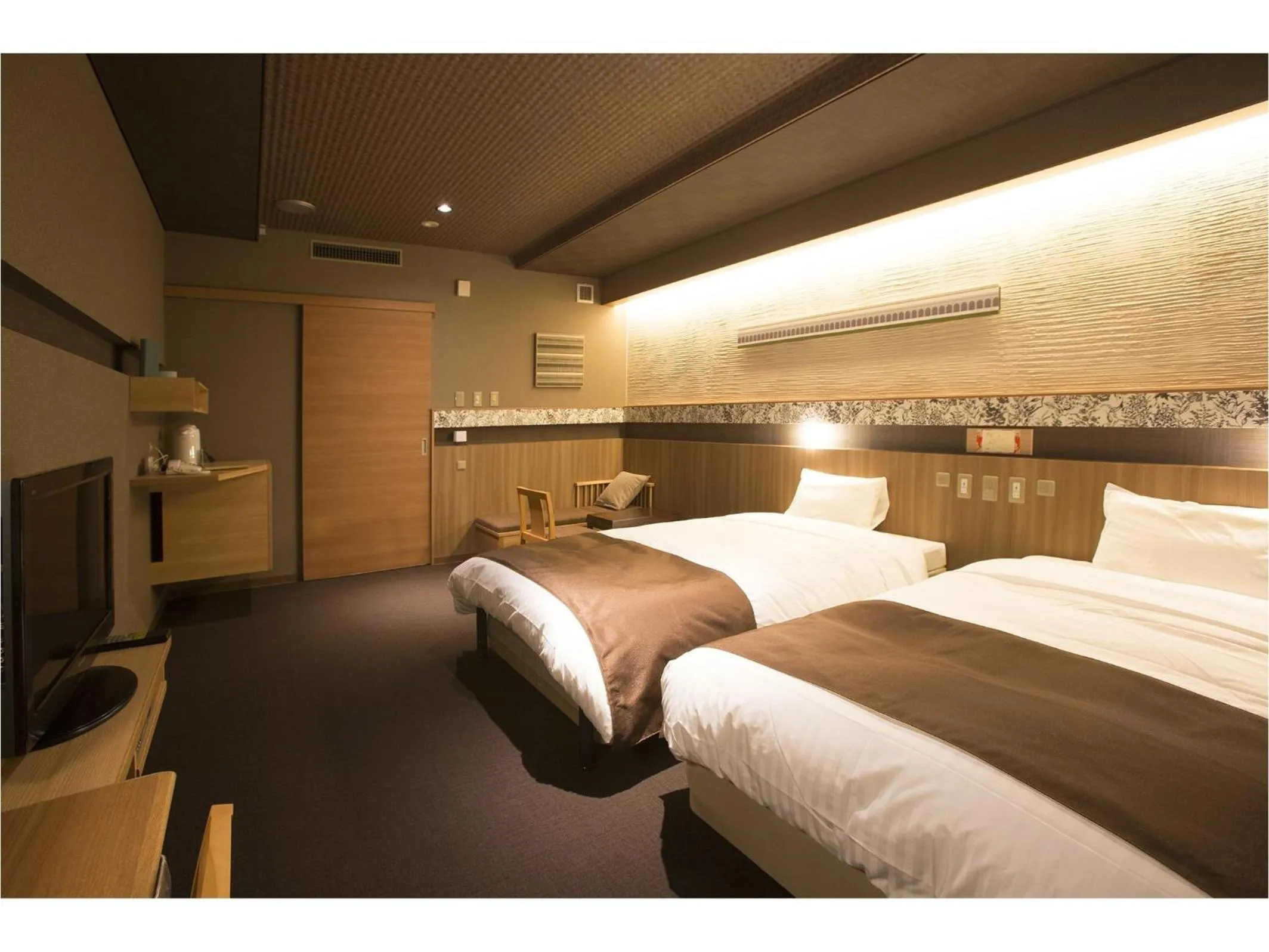 Bed in Wakkanai Grand Hotel