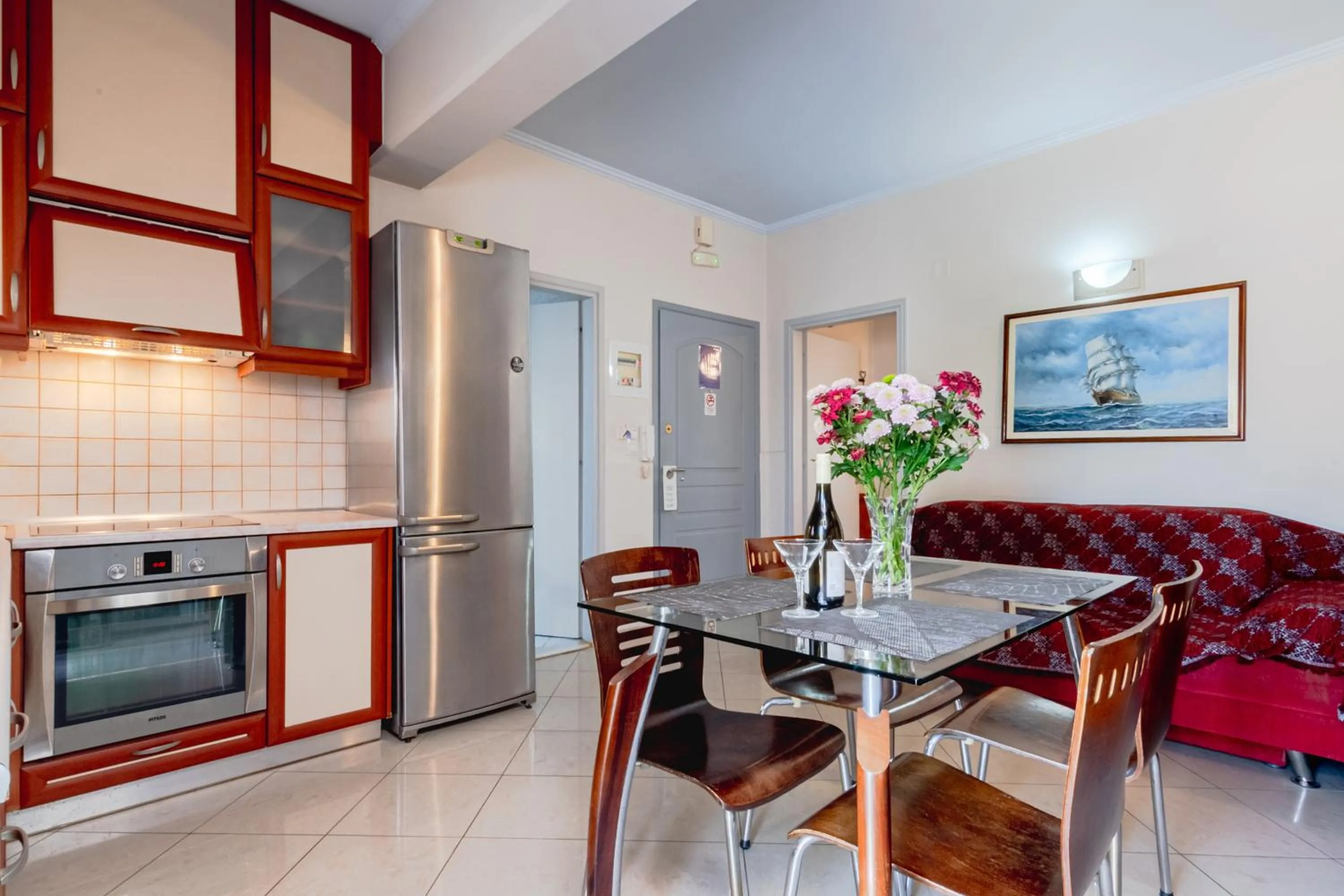 Kitchen or kitchenette in Alena Apartments