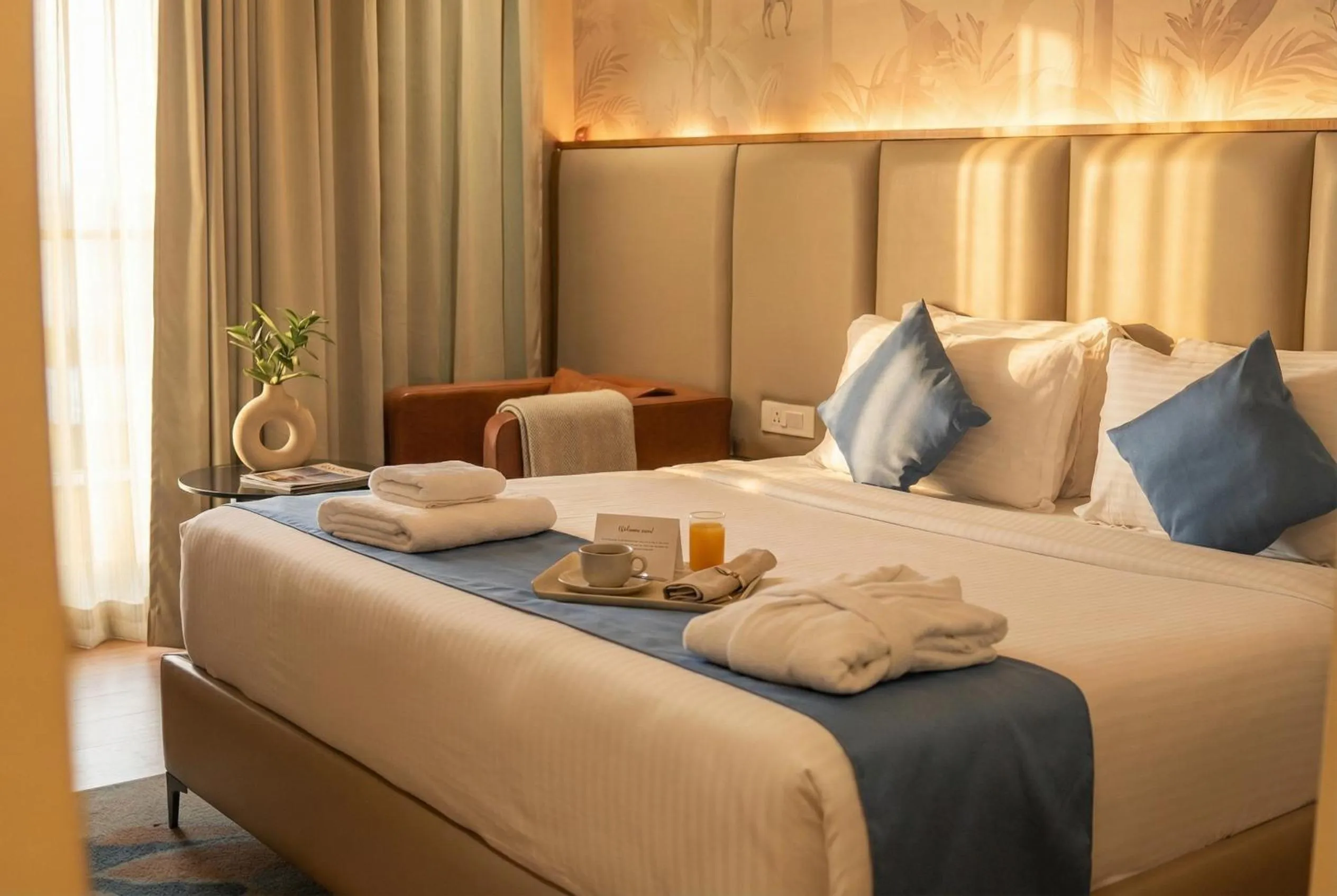 Bed in Clarion Hotel Hyderabad