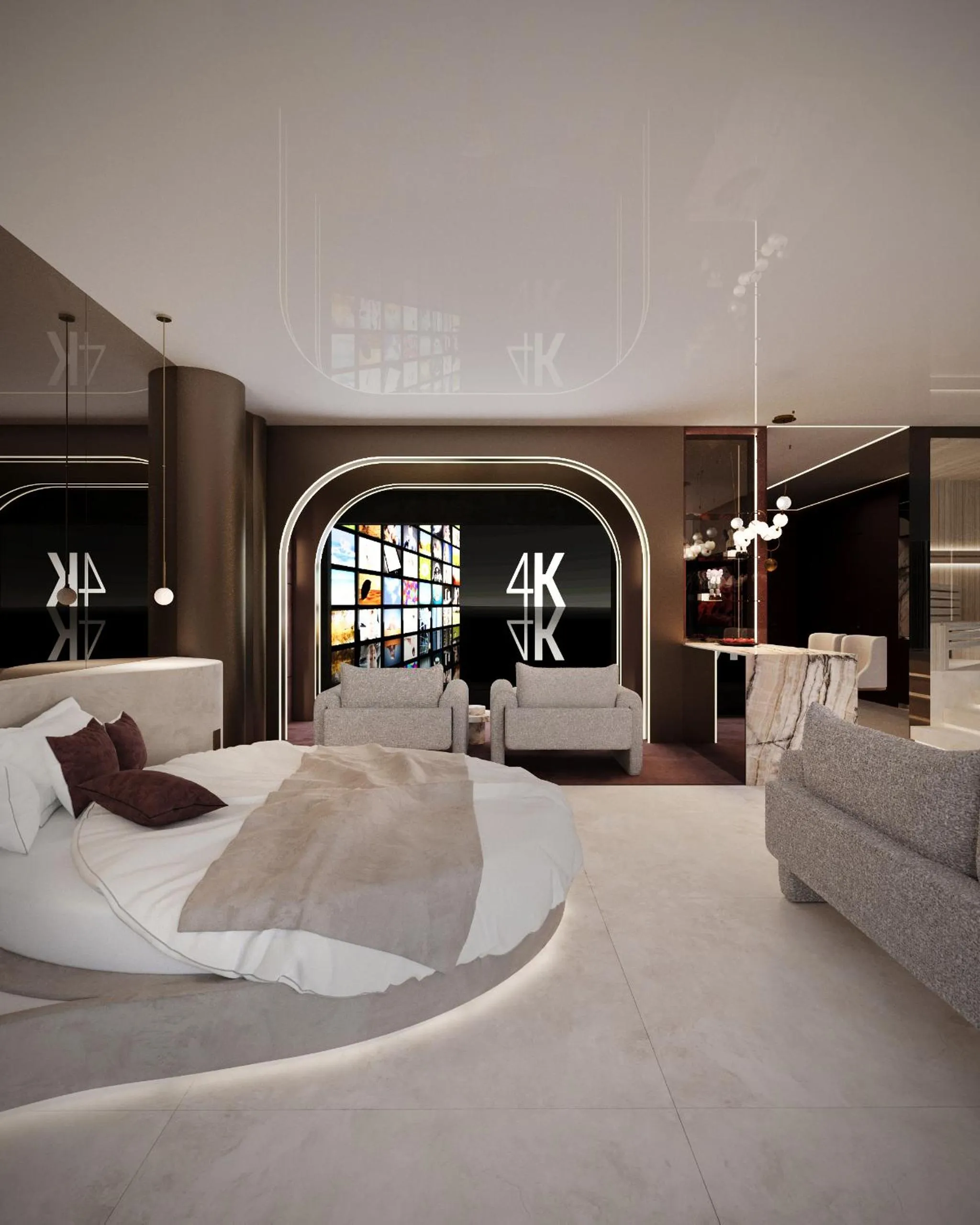 Bed in Apartamenty Sky Tower z Jakuzzi Przy Oknie by BQQK