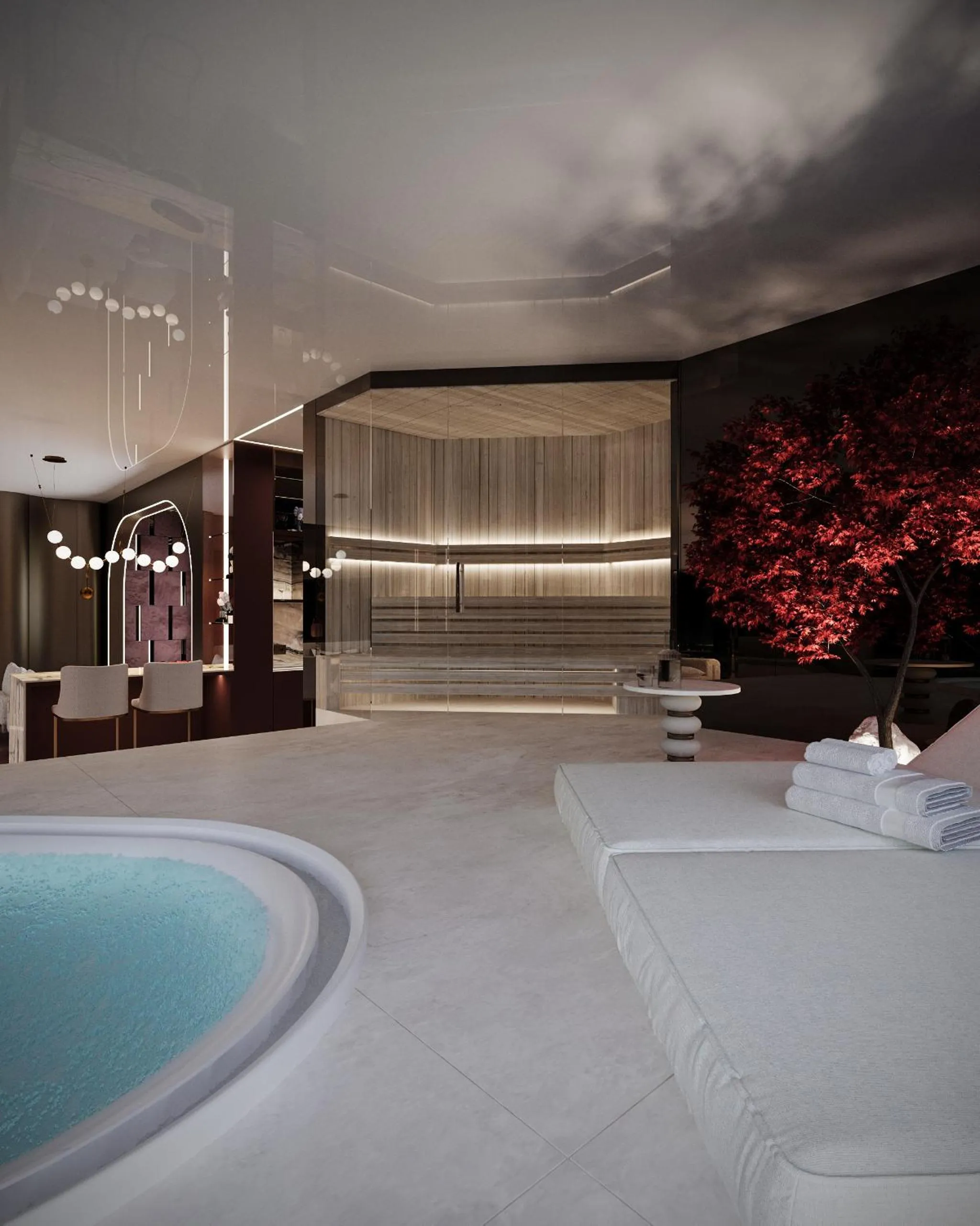 Hot Tub in Apartamenty Sky Tower z Jakuzzi Przy Oknie by BQQK