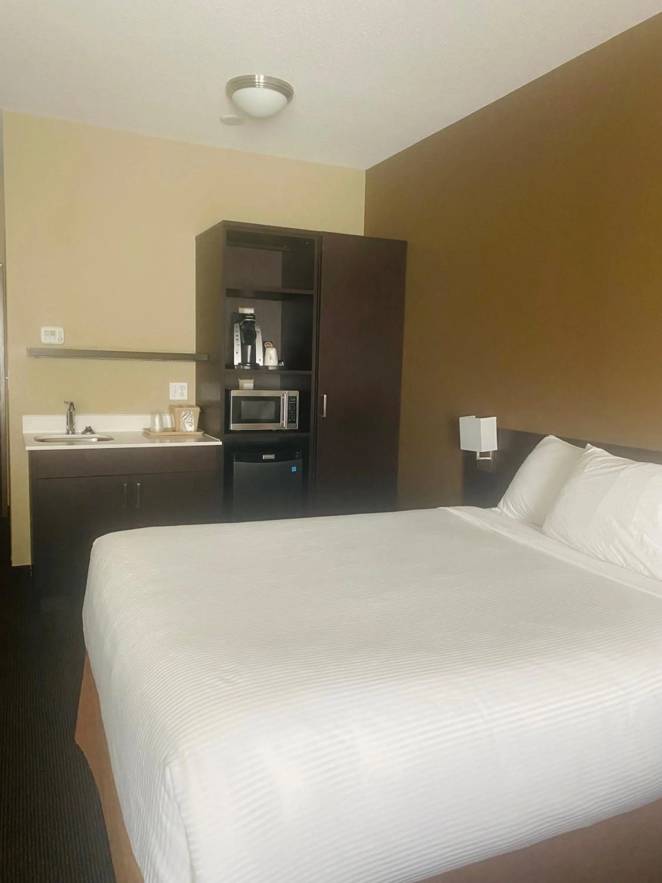 Bed in Microtel Inn & Suites by Wyndham Whitecourt