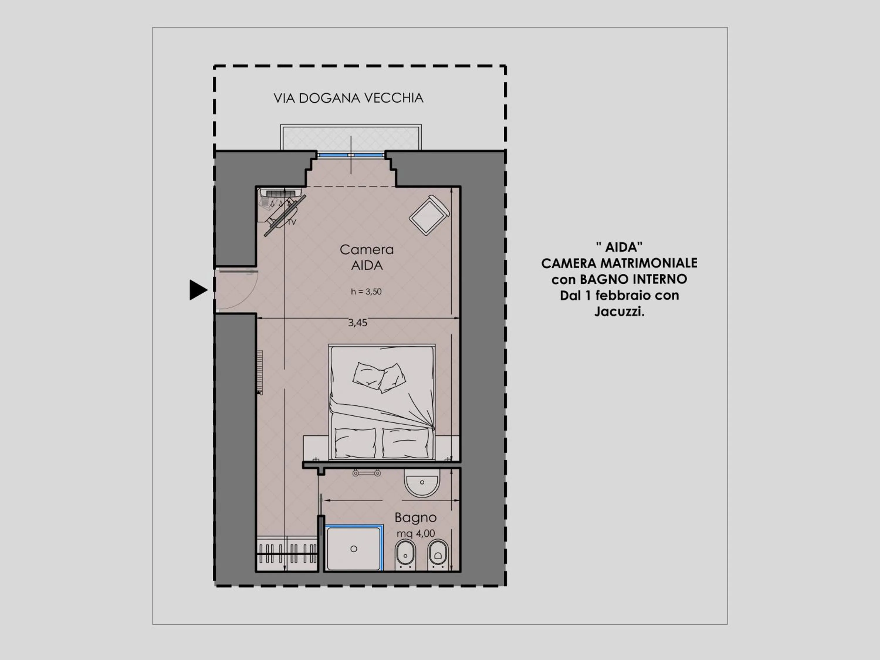 Floor plan in Palazzo Dogana Room&Suite