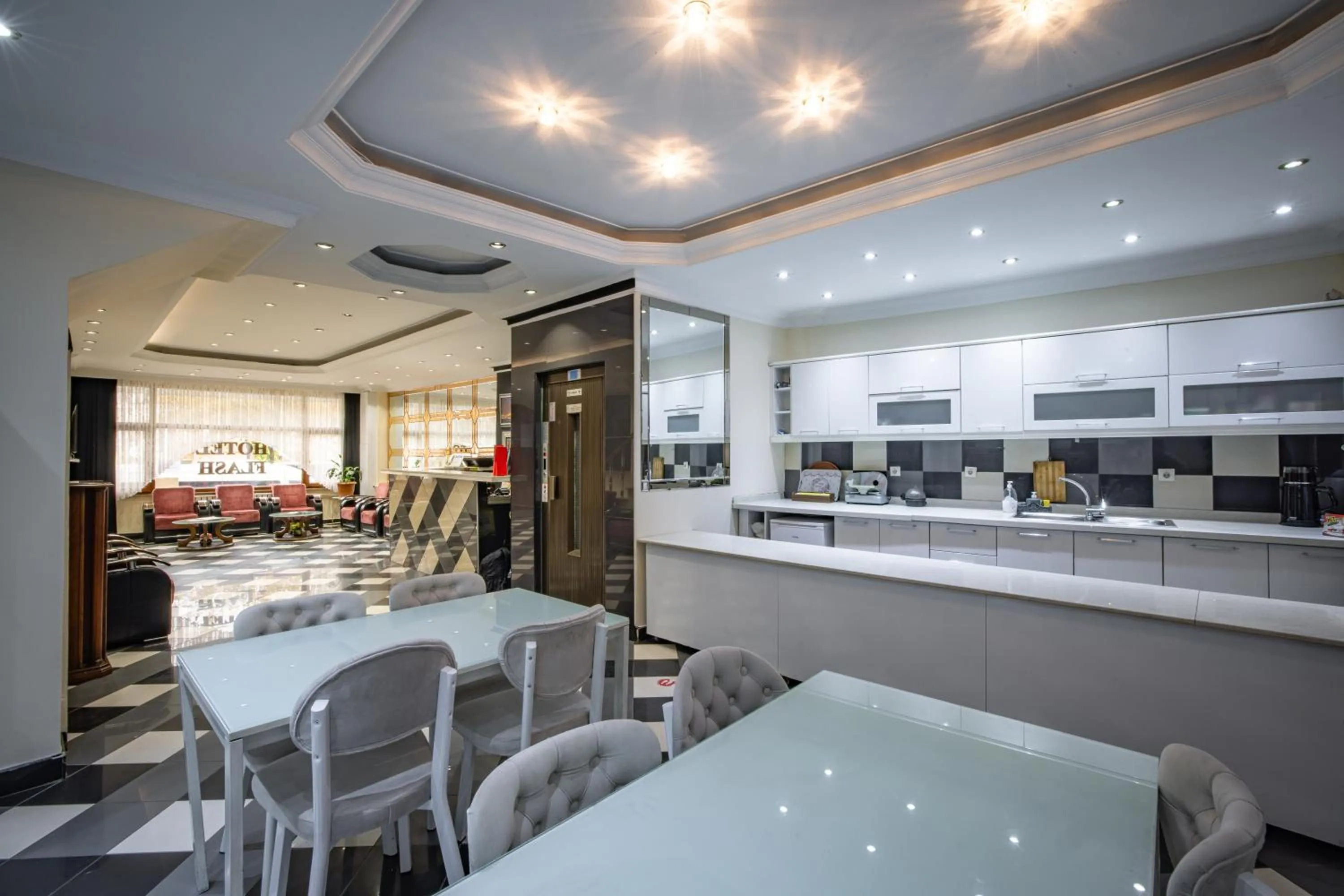 Kitchen or kitchenette in Hotel Flash