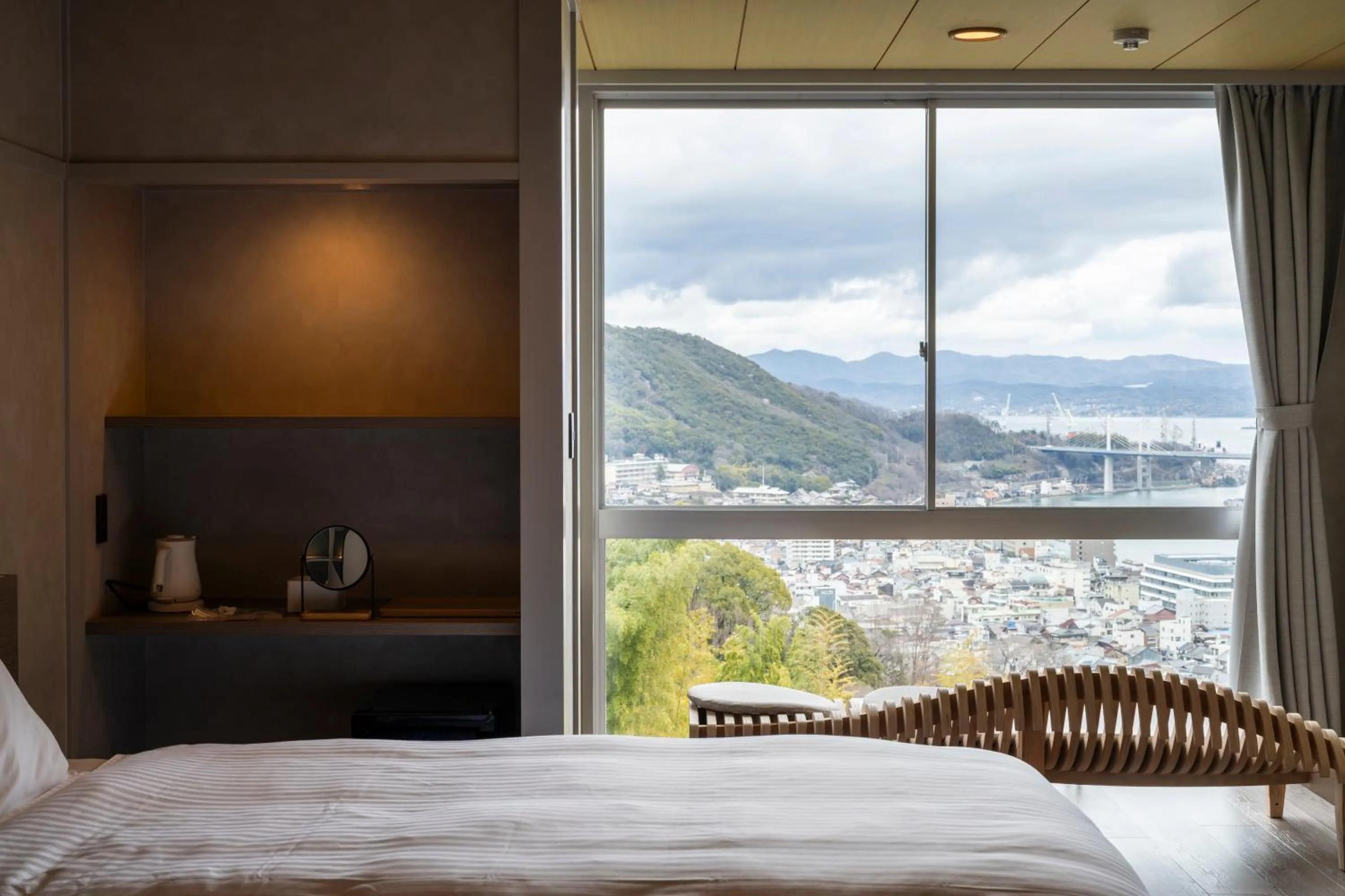 View (from property/room), Bed in Onomichi Club