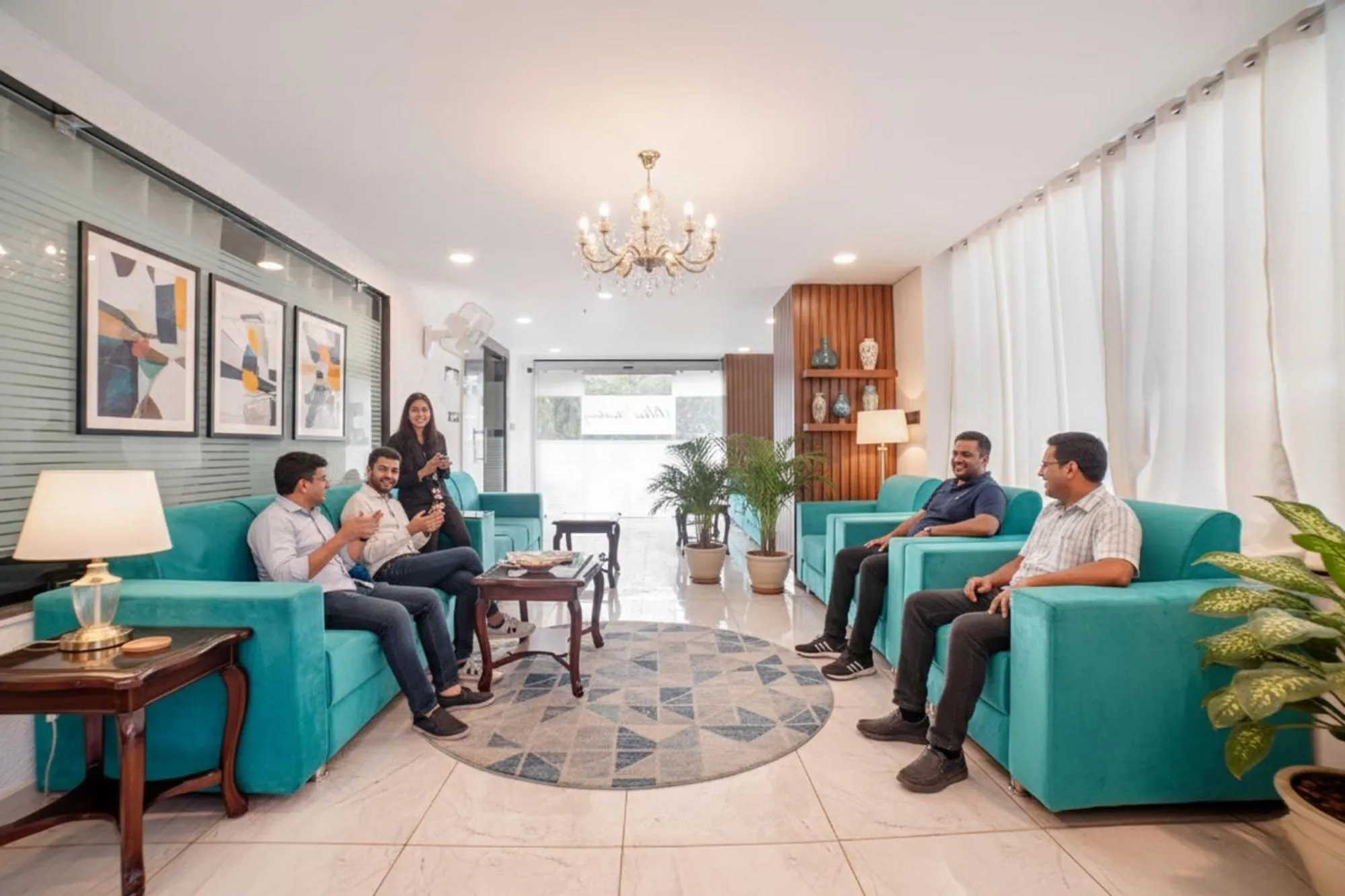 Seating area in FabHotel Bliss Residency