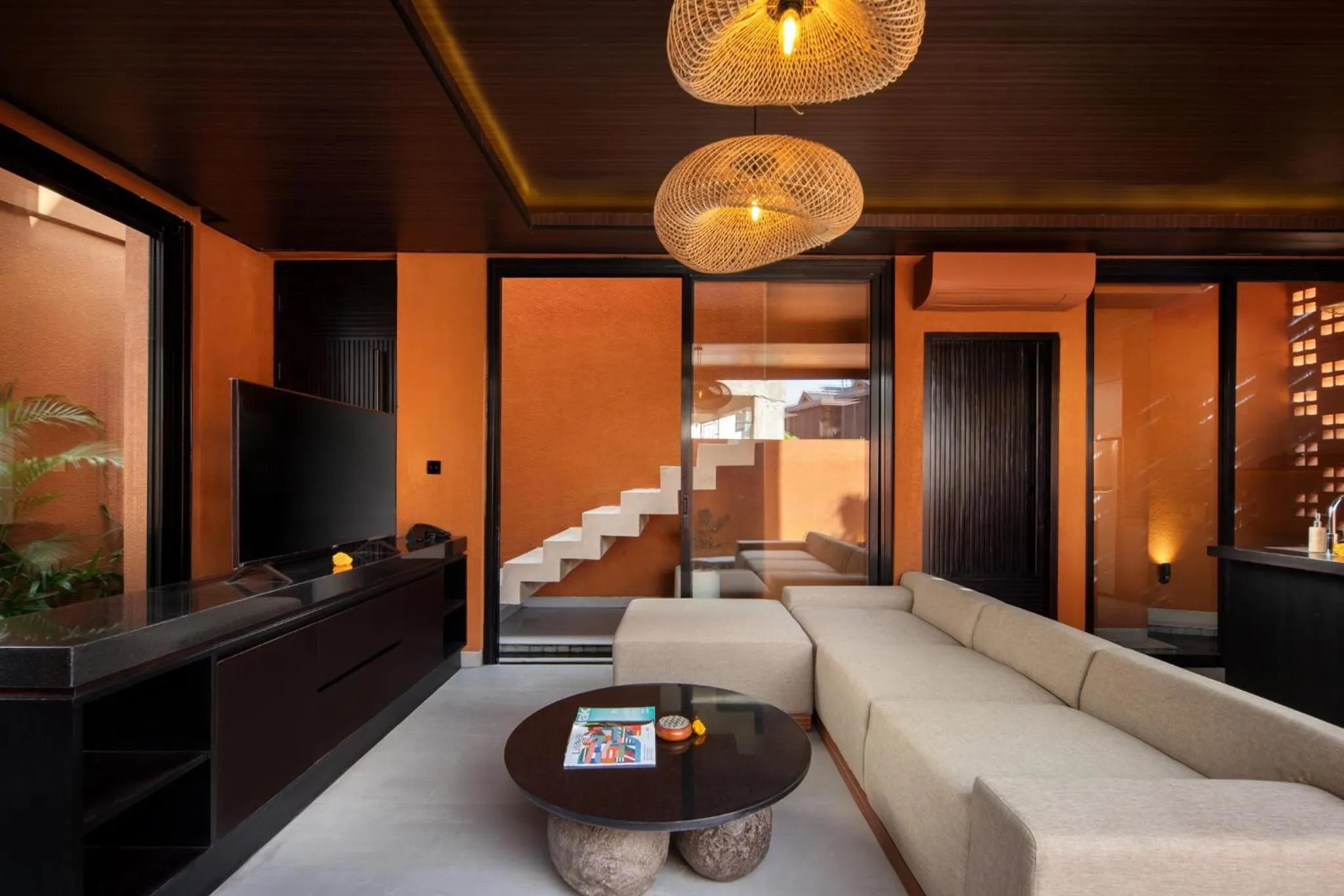 Living room in Earth Villa Canggu by Ini Vie Hospitality