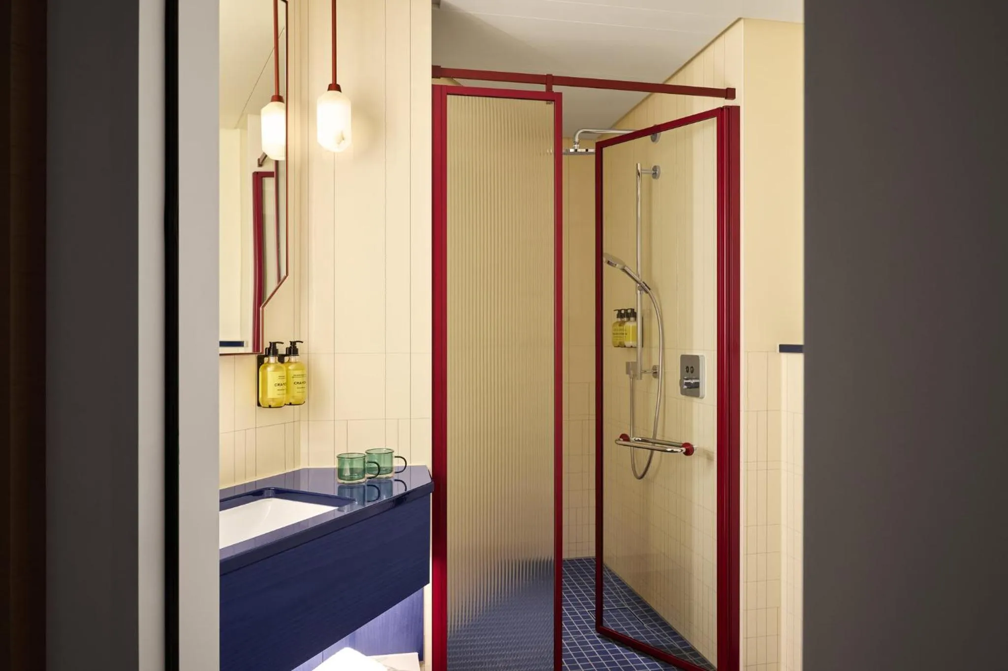 Bathroom, Bed in Kimpton Main Frankfurt by IHG