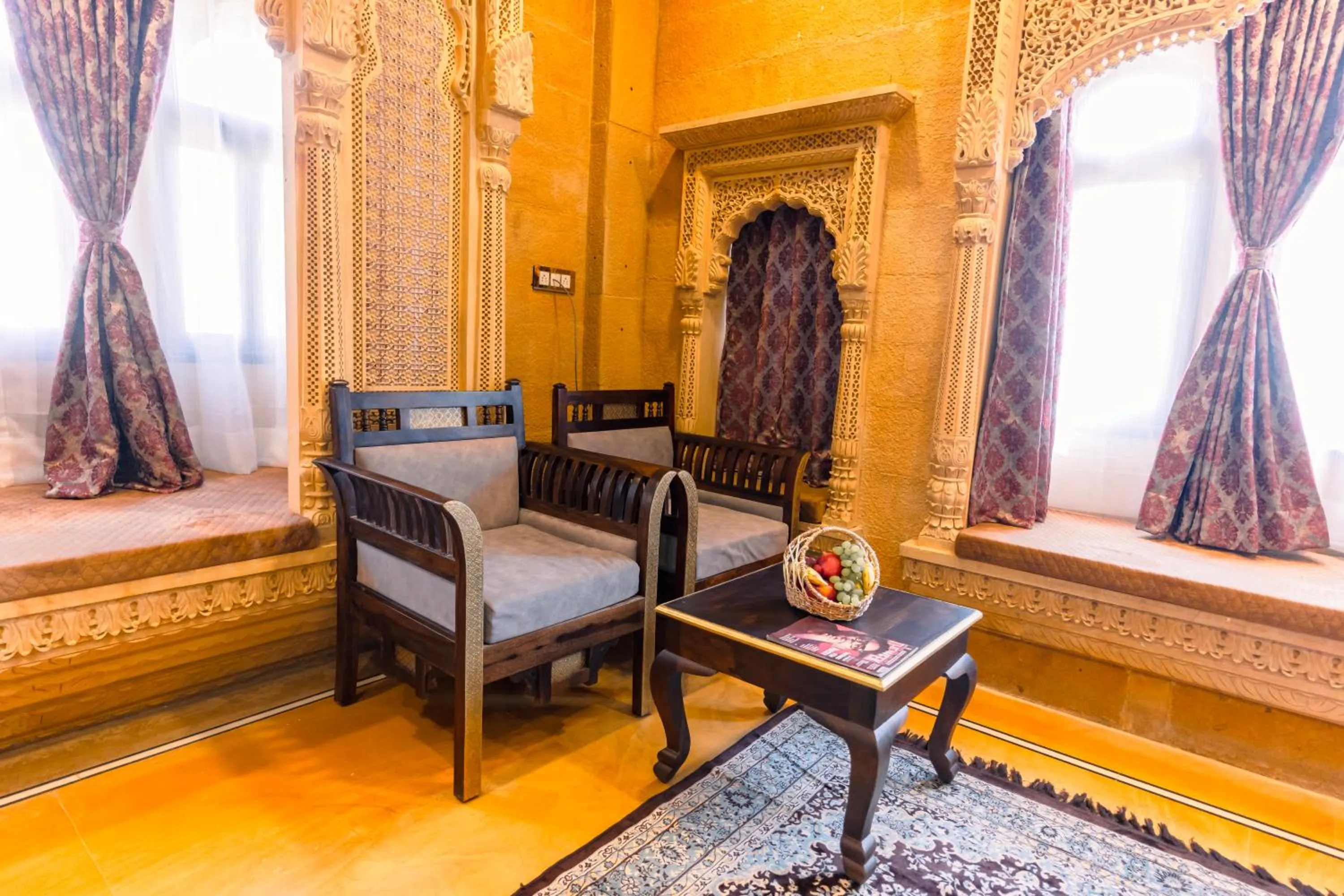 Seating area in Hotel Durjay Garh