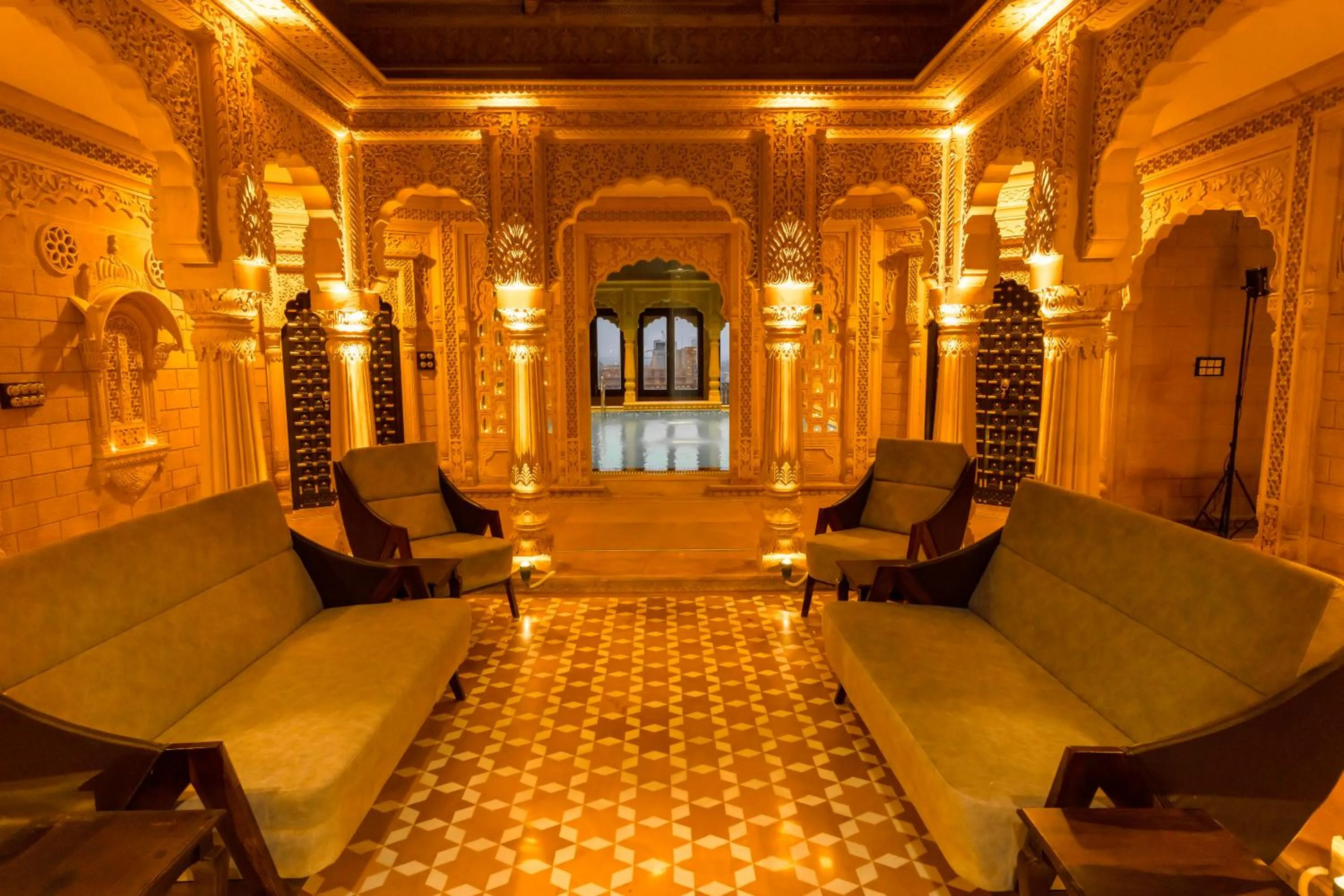 Seating area in Hotel Durjay Garh
