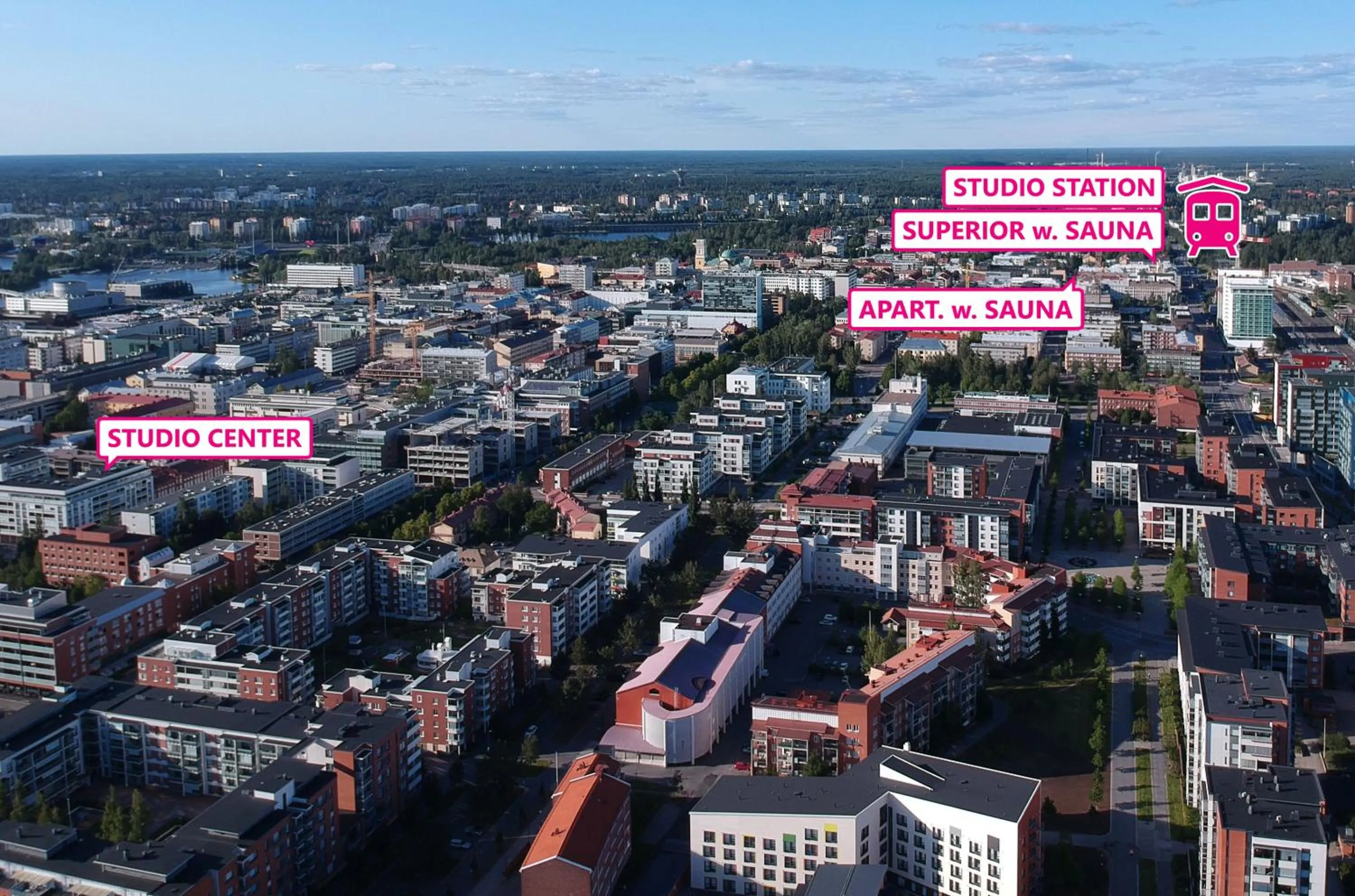 Bird's eye view in Oulu Hotelli Apartments