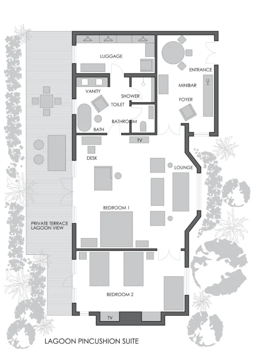 Floor plan in The Thatch House Boutique Hotel, Hermanus