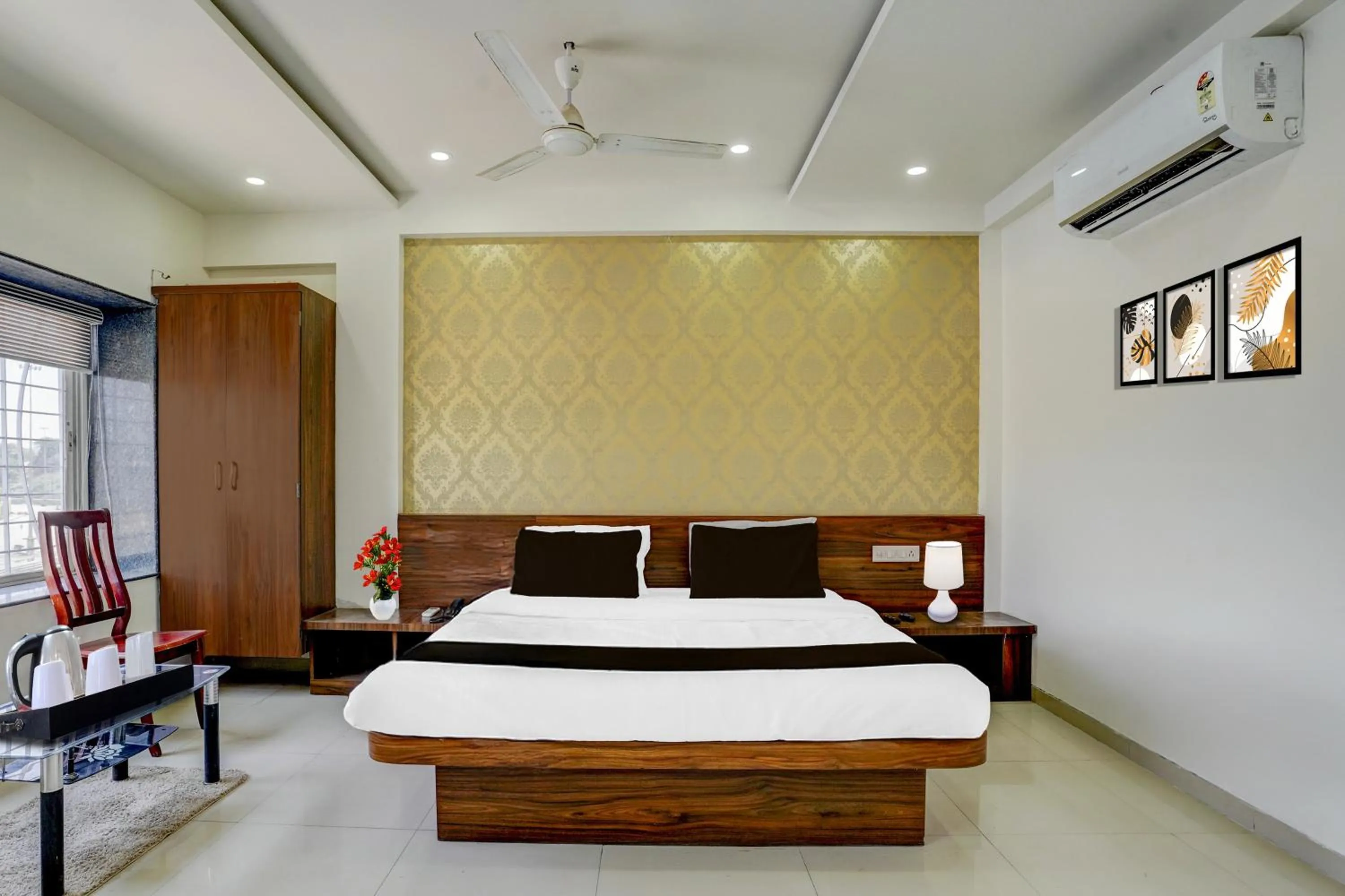 Bedroom, Bed in Townhouse Godavari Riverbank Formerly Shanti Datta Inn
