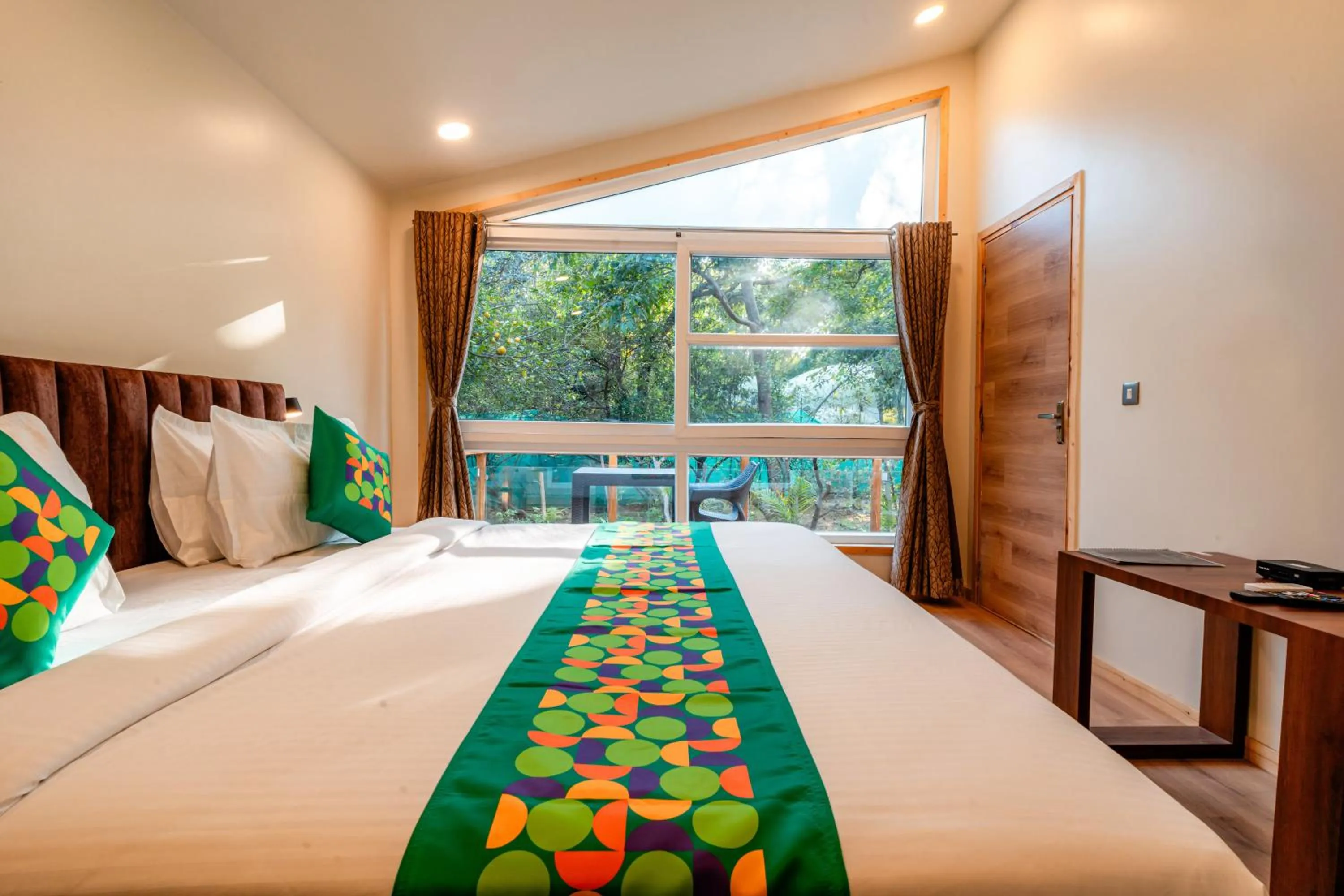 Bedroom, Bed in Treebo Premium Mowgli's Den, Pench