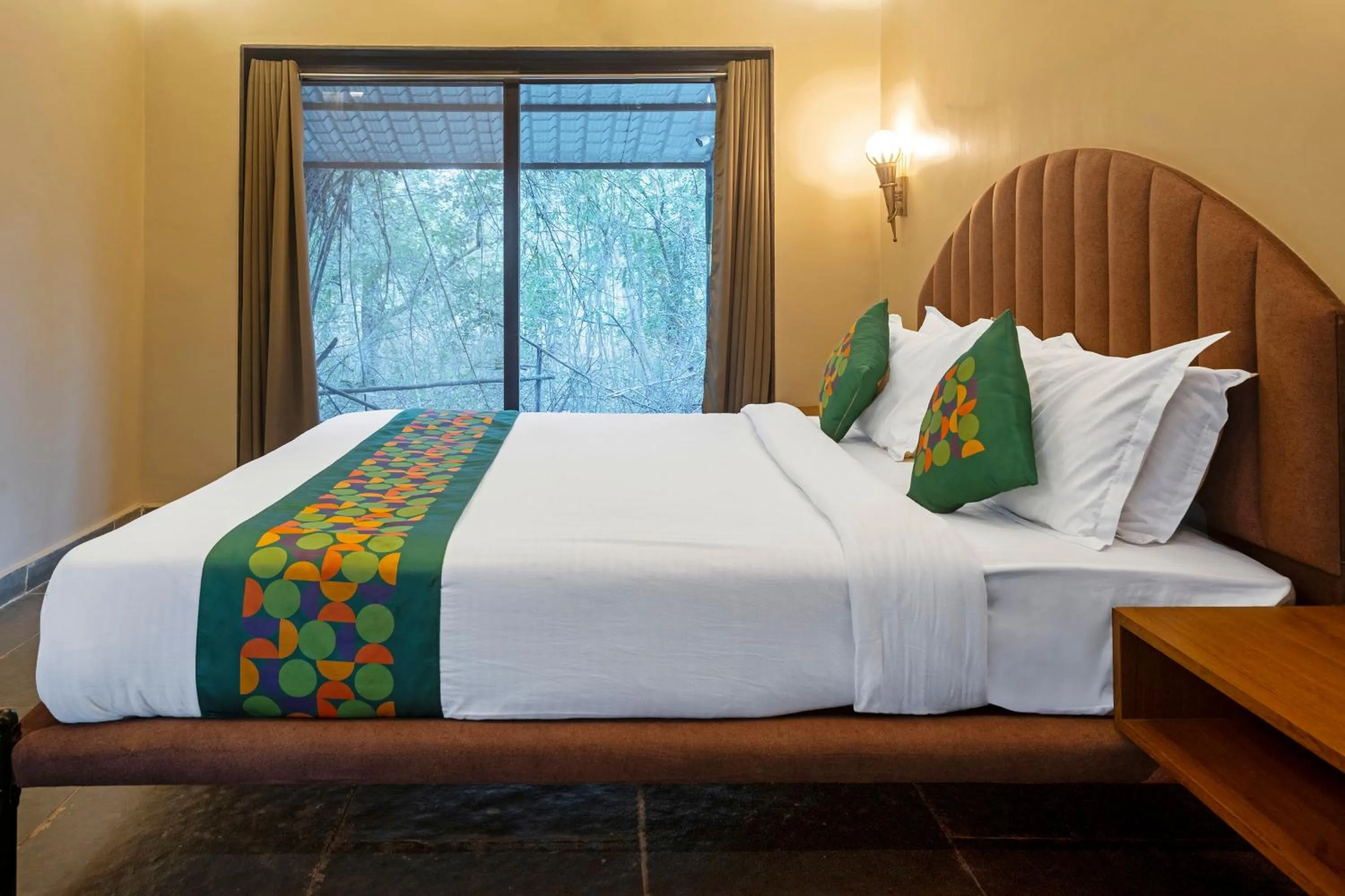 Bedroom, Bed in Treebo Premium Mowgli's Den Pench with Swimming Pool