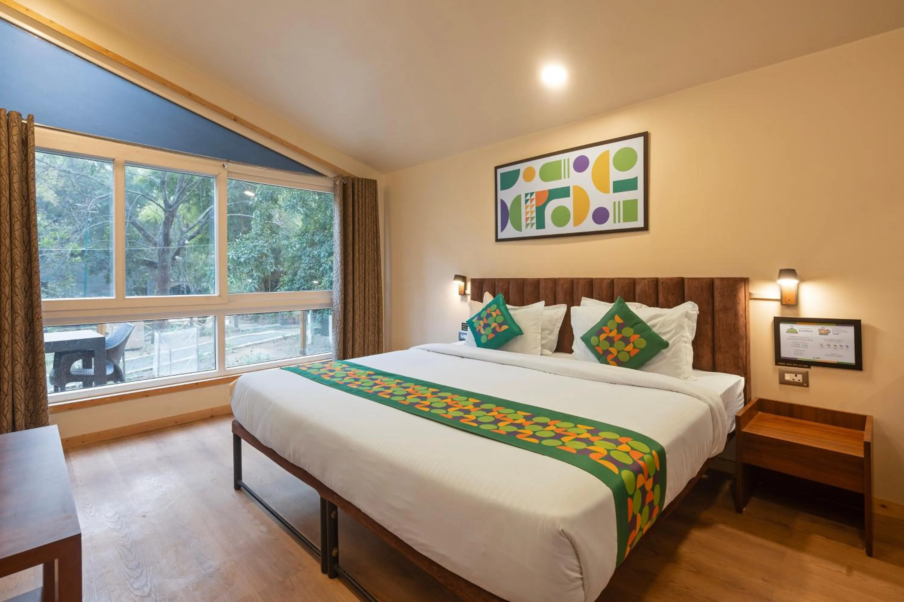 Bedroom, Bed in Treebo Premium Mowgli's Den Pench with Swimming Pool
