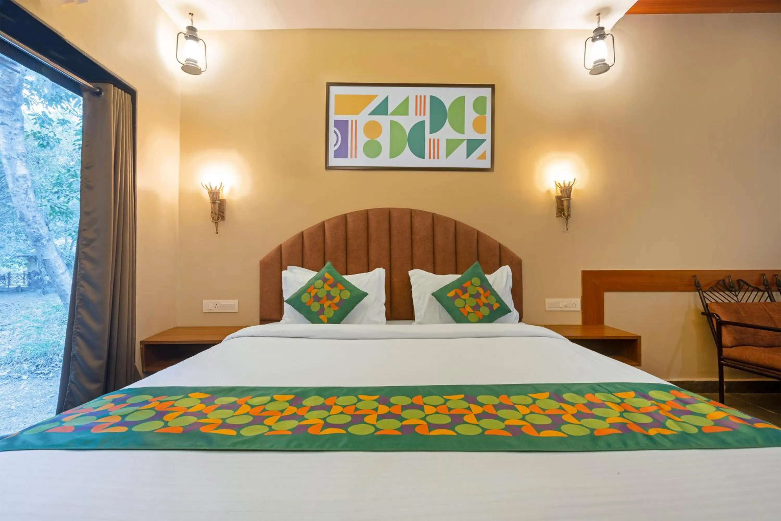 Bedroom, Bed in Treebo Premium Mowgli's Den Pench with Swimming Pool