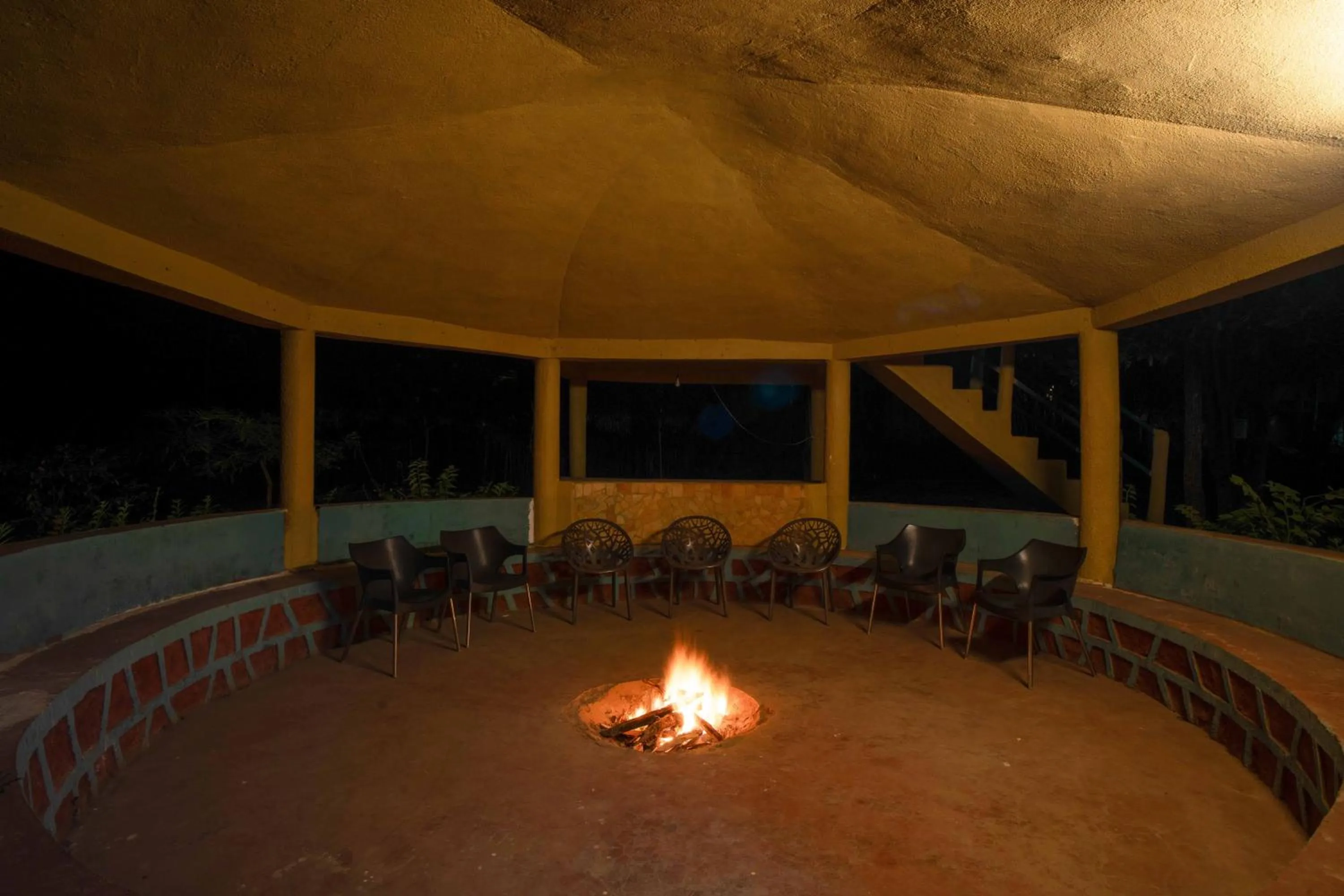 fireplace in Treebo Premium Mowgli's Den Pench with Swimming Pool