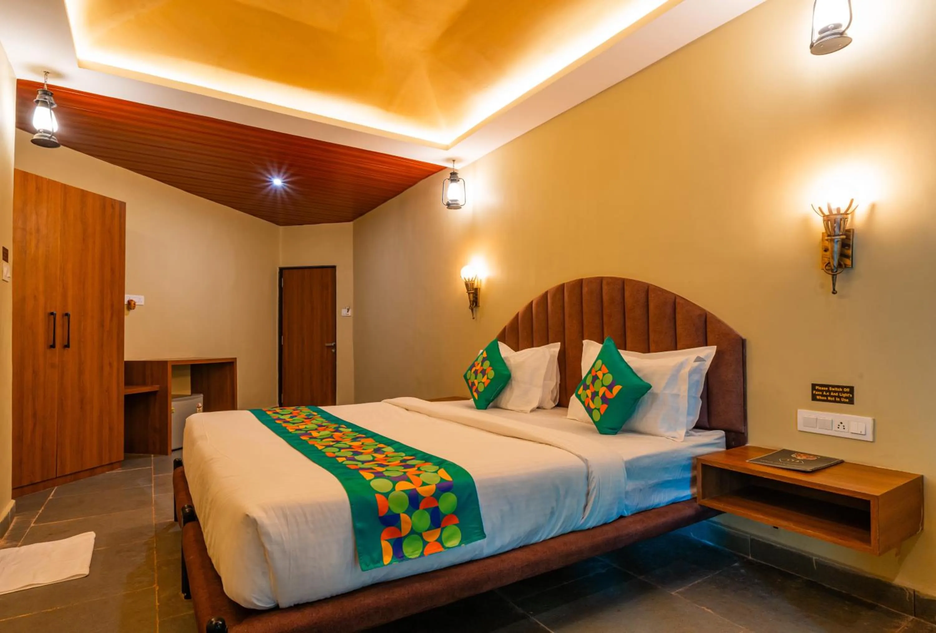 Bedroom, Bed in Treebo Premium Mowgli's Den, Pench