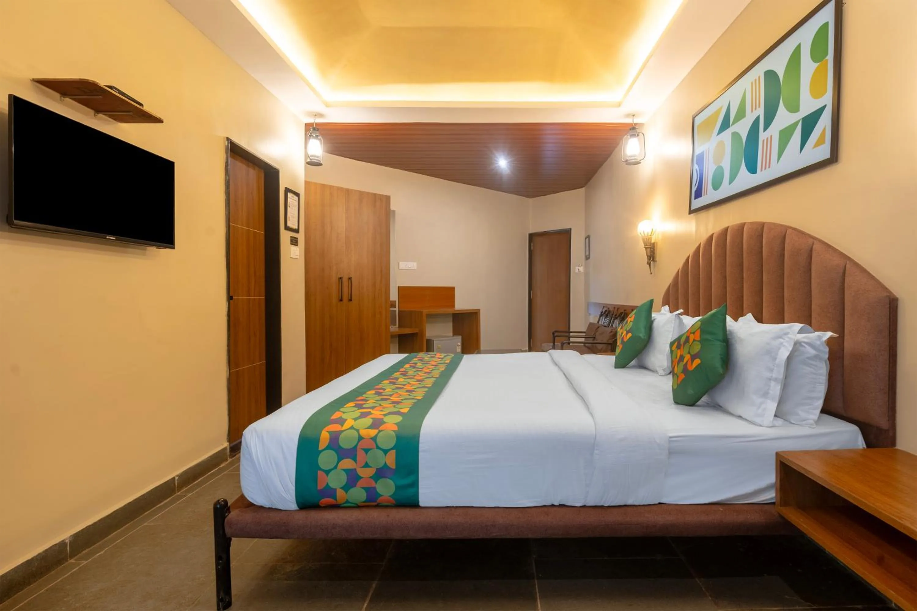 Bedroom, Bed in Treebo Premium Mowgli's Den Pench with Swimming Pool