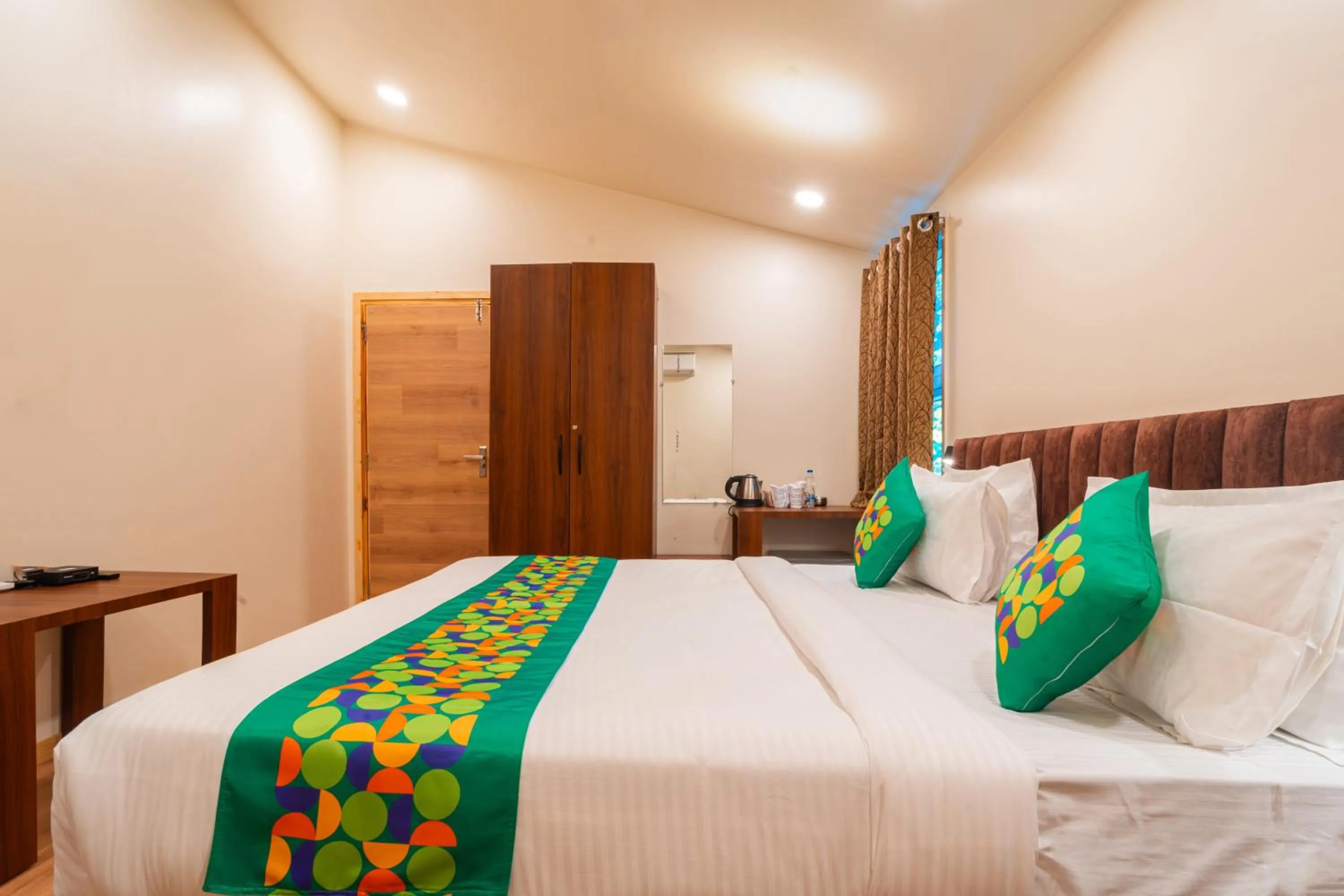 Bedroom, Bed in Treebo Premium Mowgli's Den, Pench