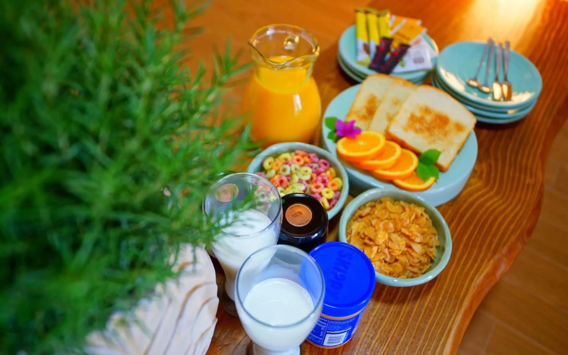 Breakfast in Gongju honghwigwan guesthouse