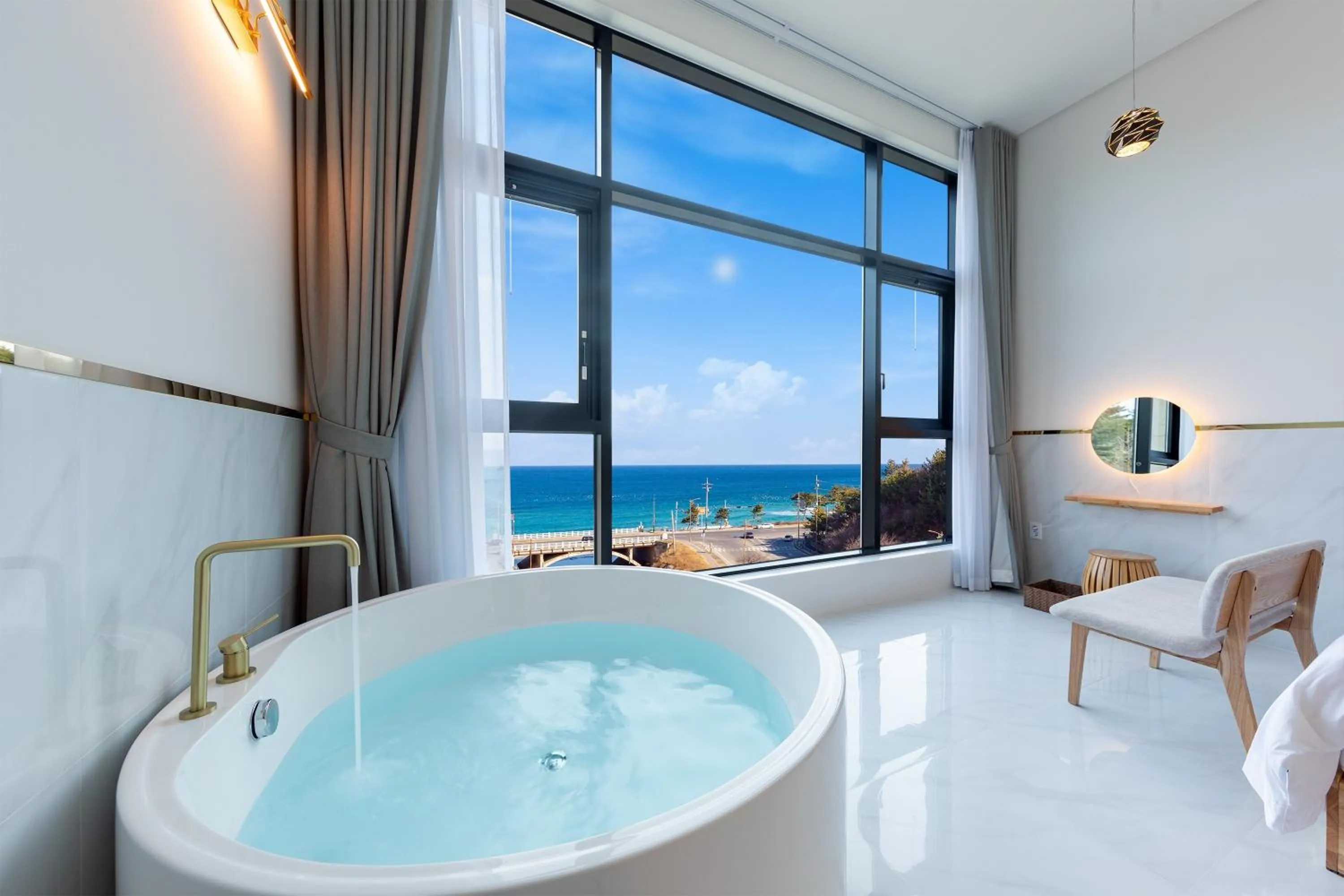 Bed in Today Gyeongpo Oceanview Pension