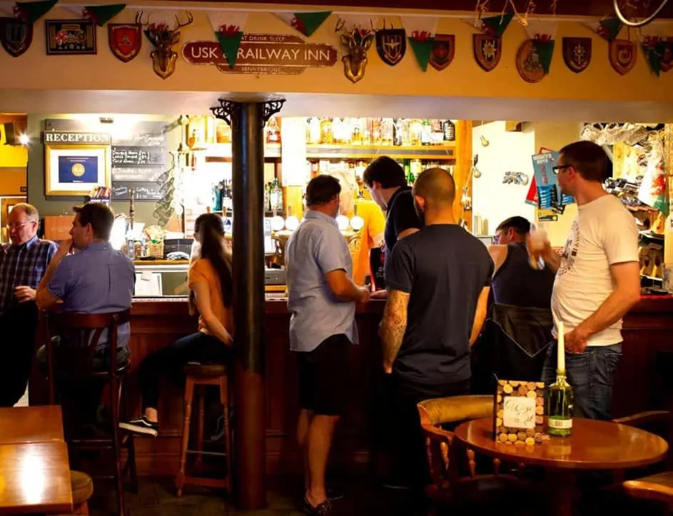 People in Usk And Railway Inn