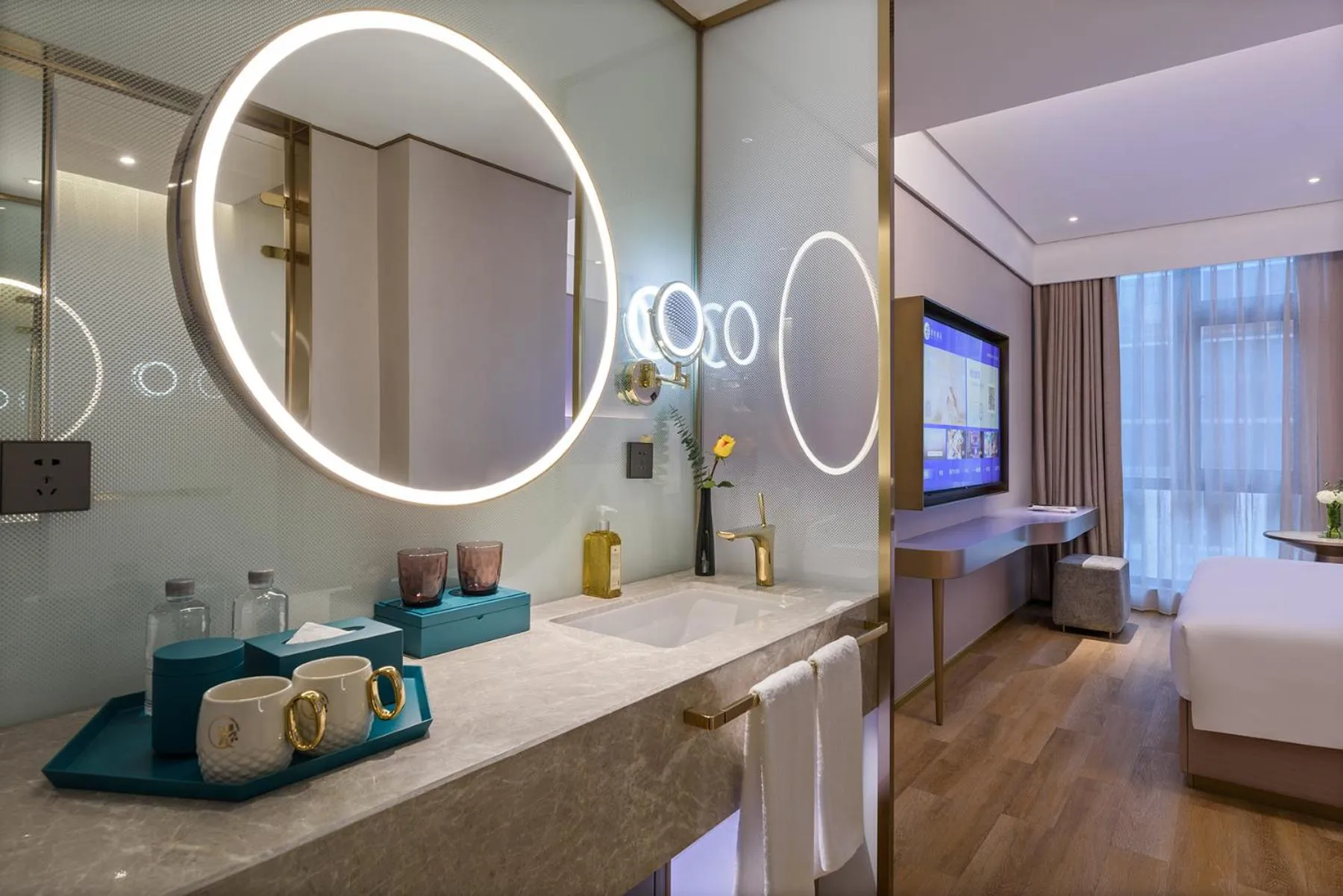 Bed in Manxin Hotel Shanghai Hongqiao Airport International Exhibition Center