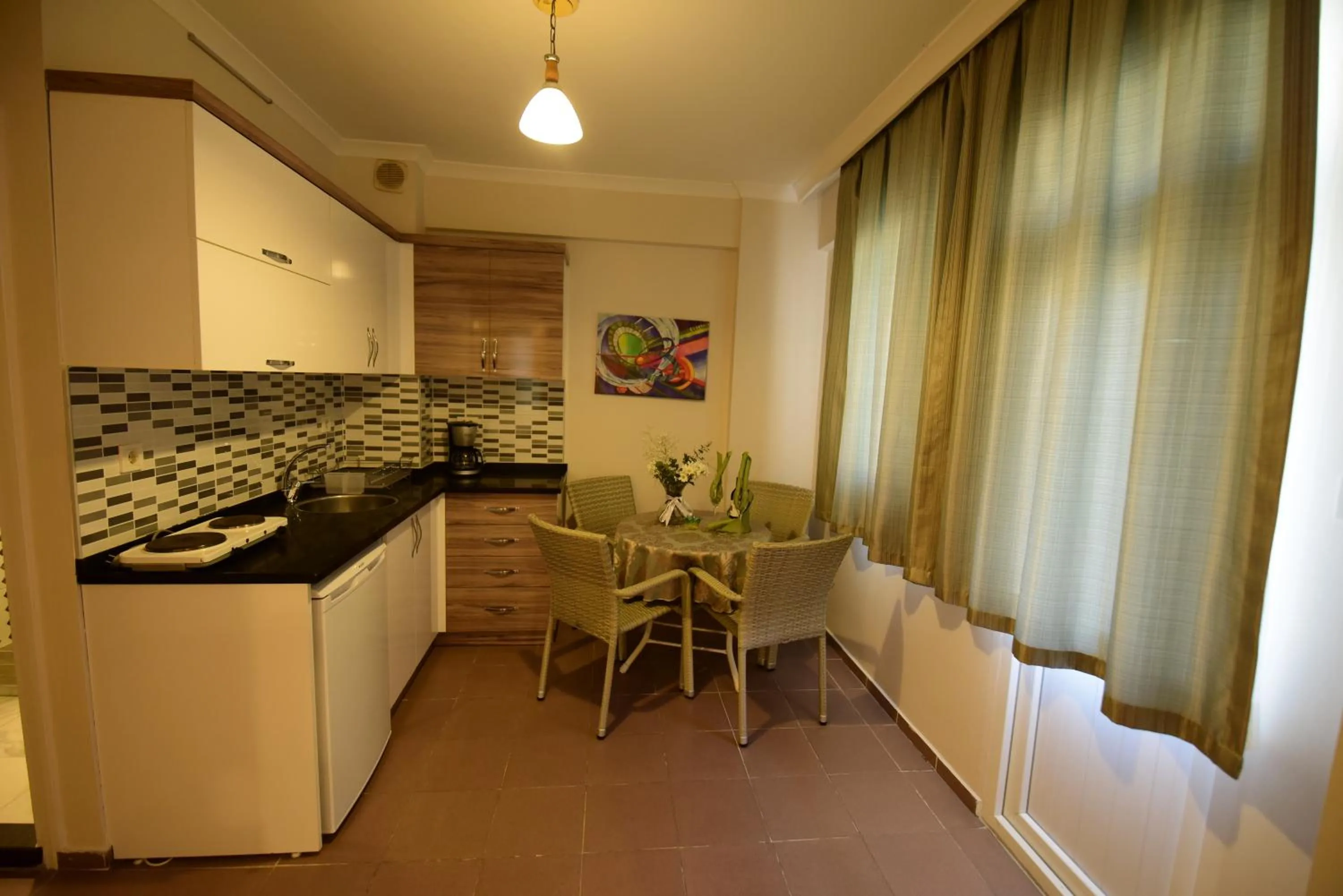 Kitchen or kitchenette in Narcis Apart Hotel