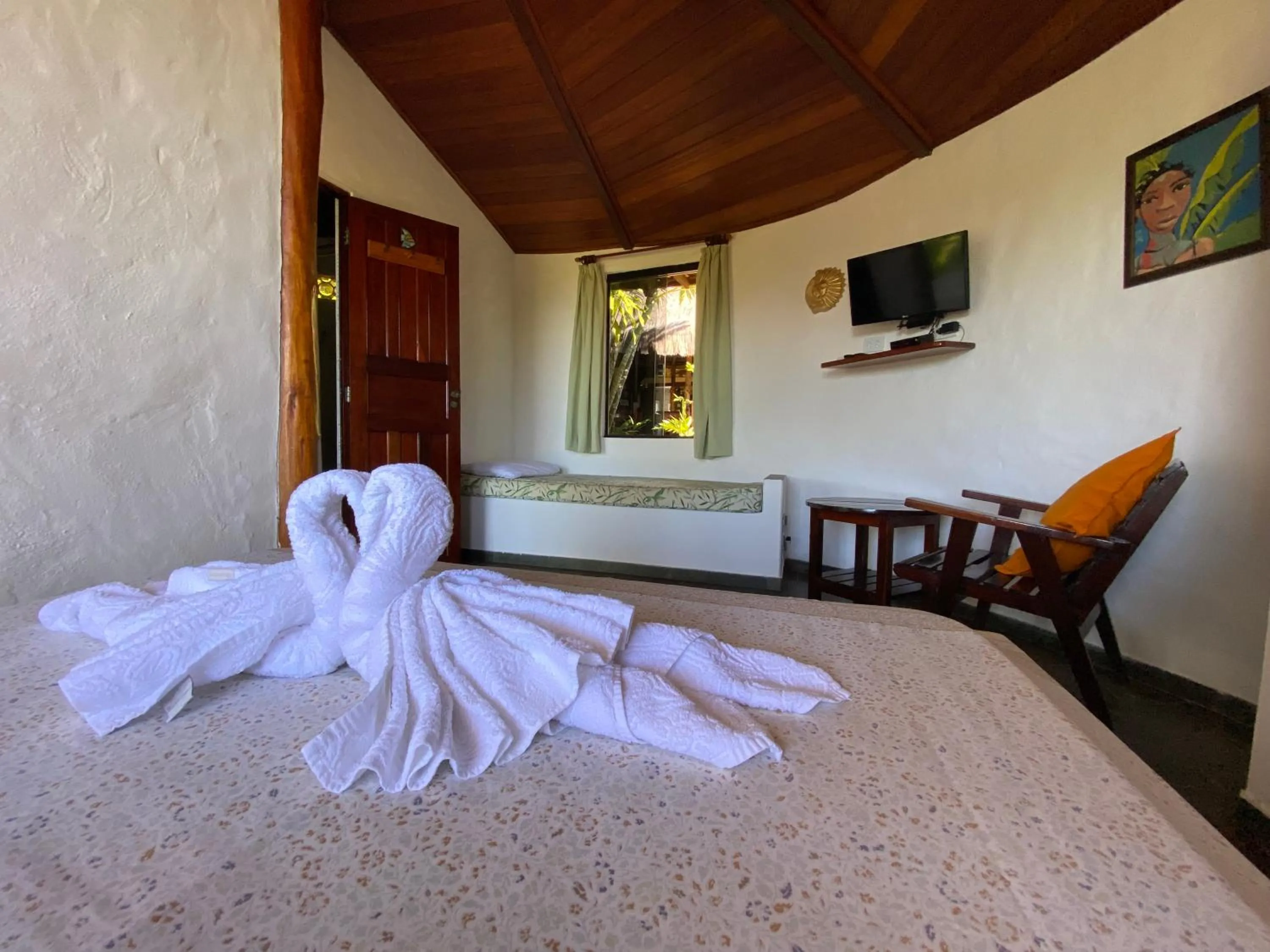 Bed in Pousada Colibri