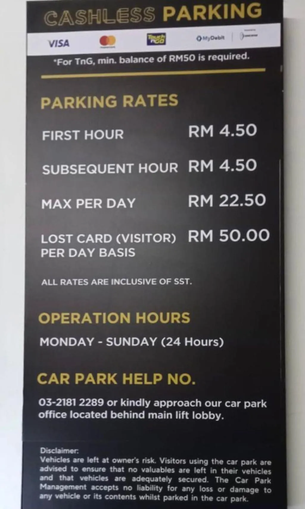 Parking in Vortex KLCC Vibes