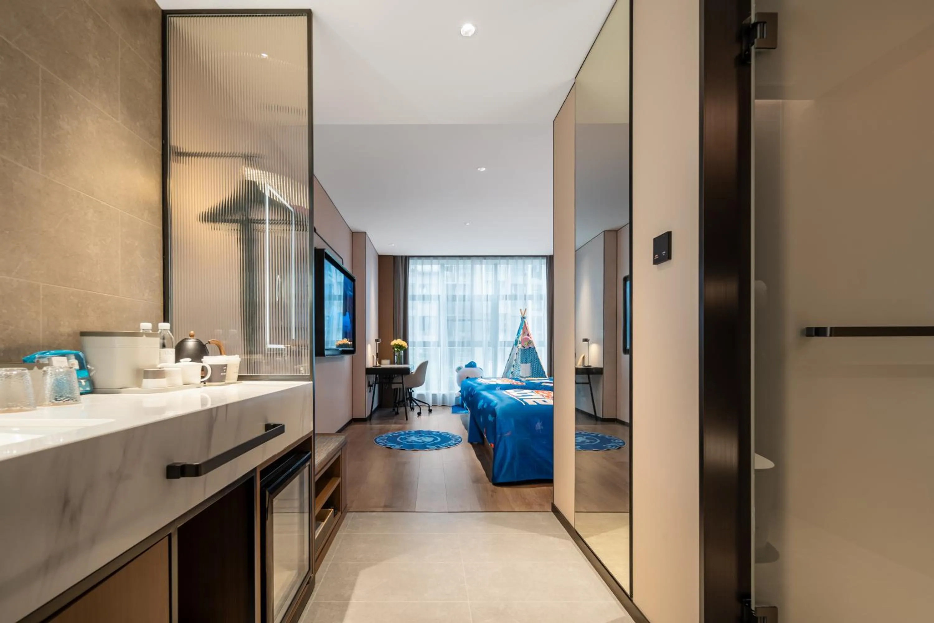 Bed in Atour Hotel Chongqing Jiangbei Airport Huanshan Park