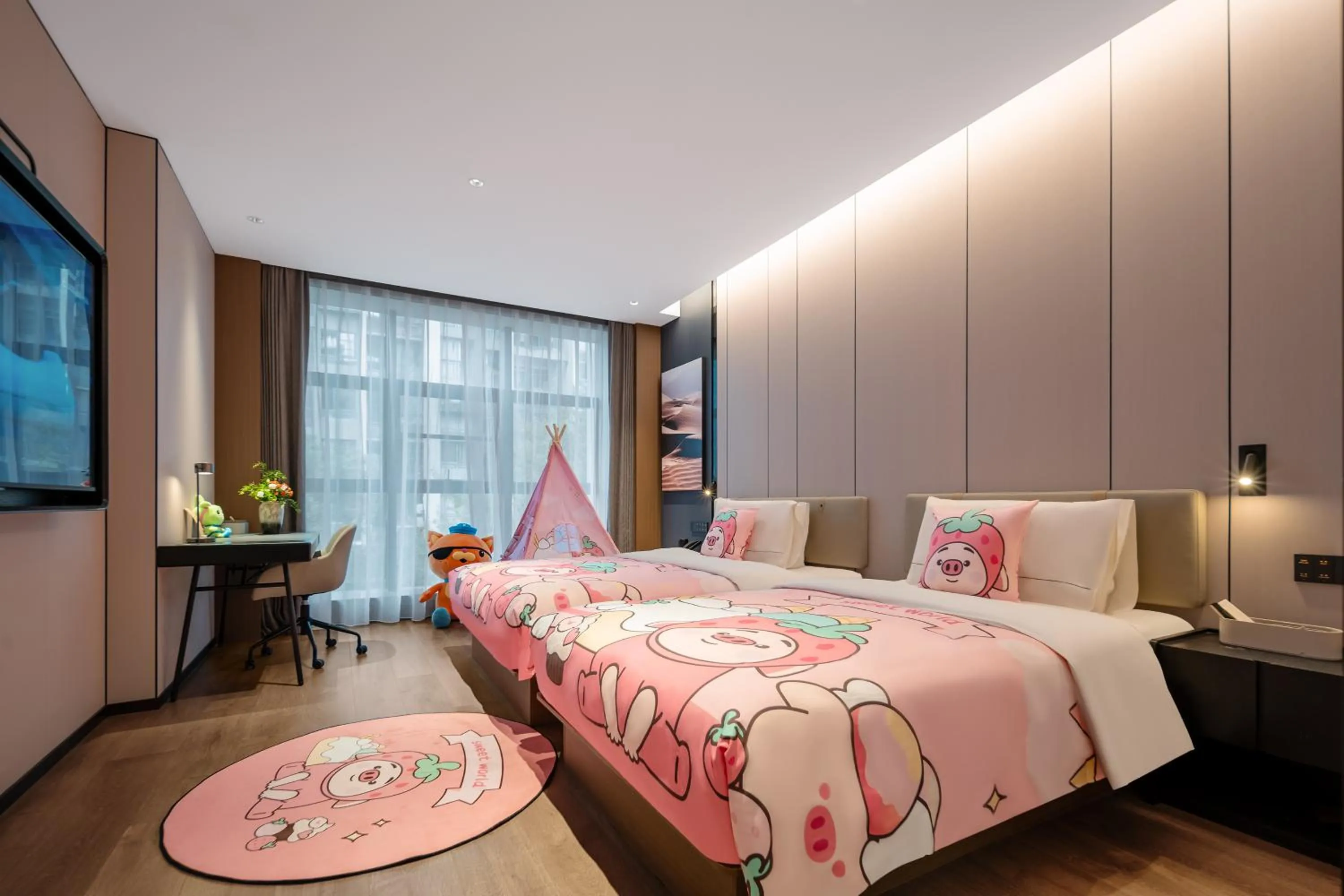 Bed in Atour Hotel Chongqing Jiangbei Airport Huanshan Park