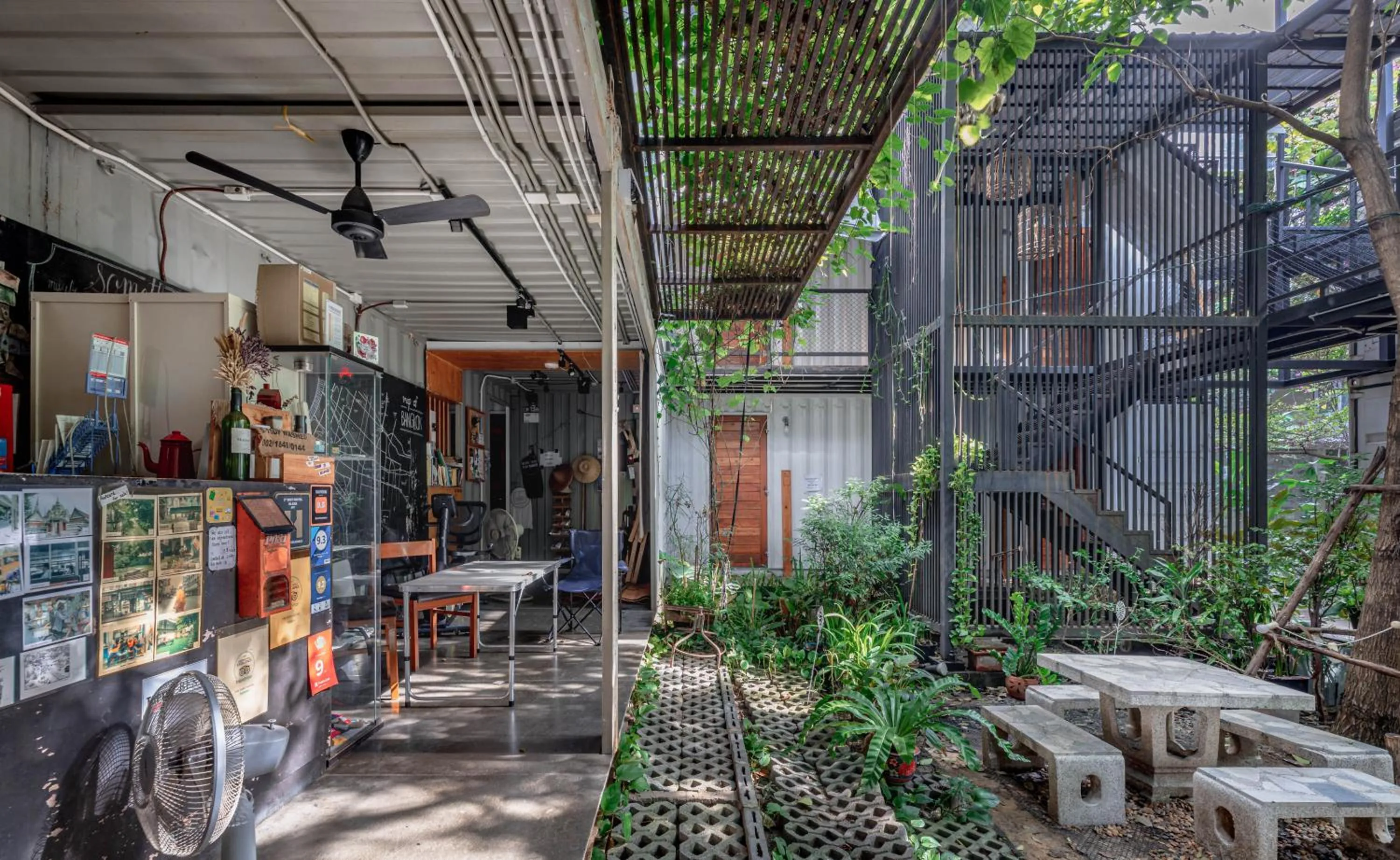 Property building in The Yard Bangkok Hostel