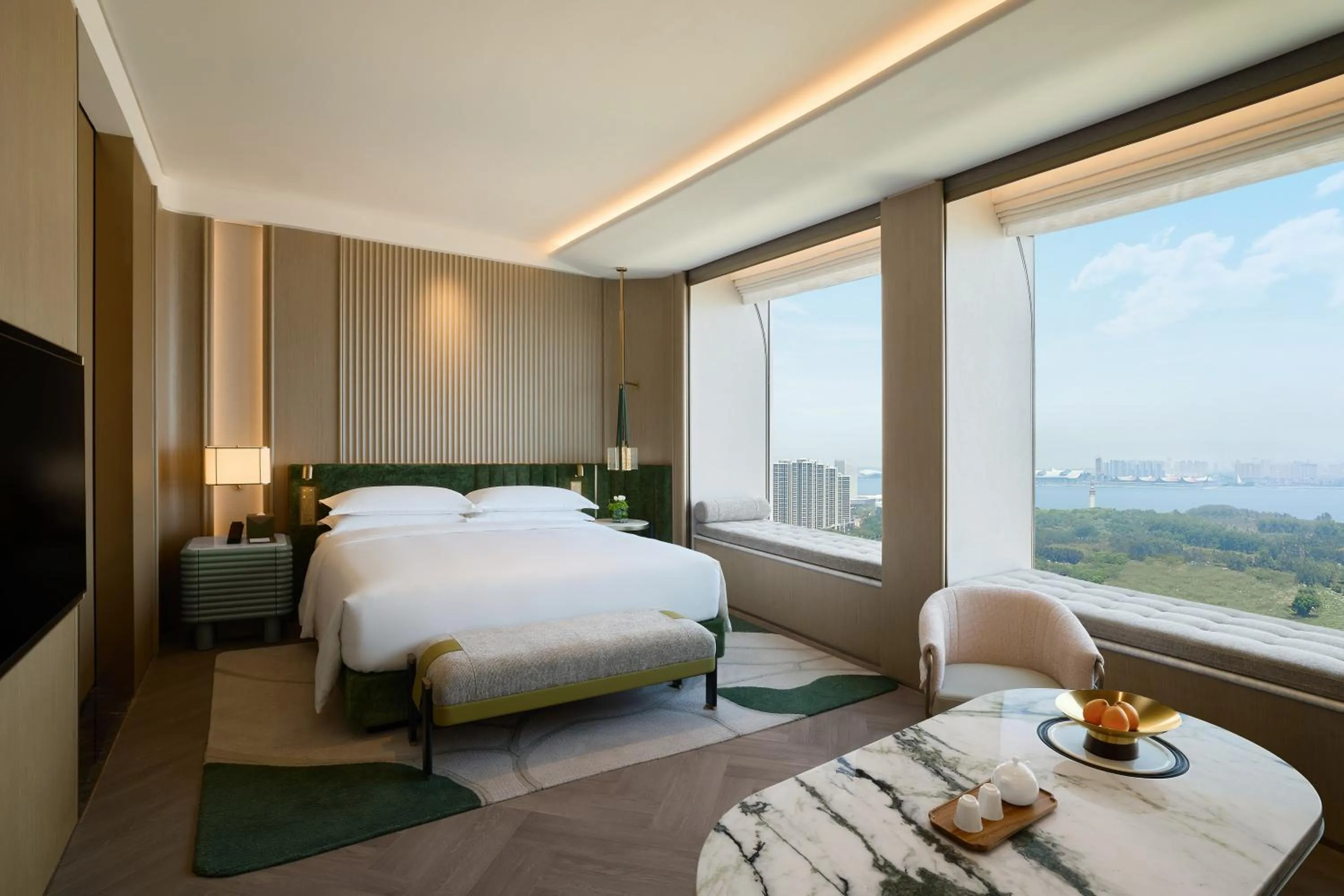 Living room, Bed in Fairmont Xiamen