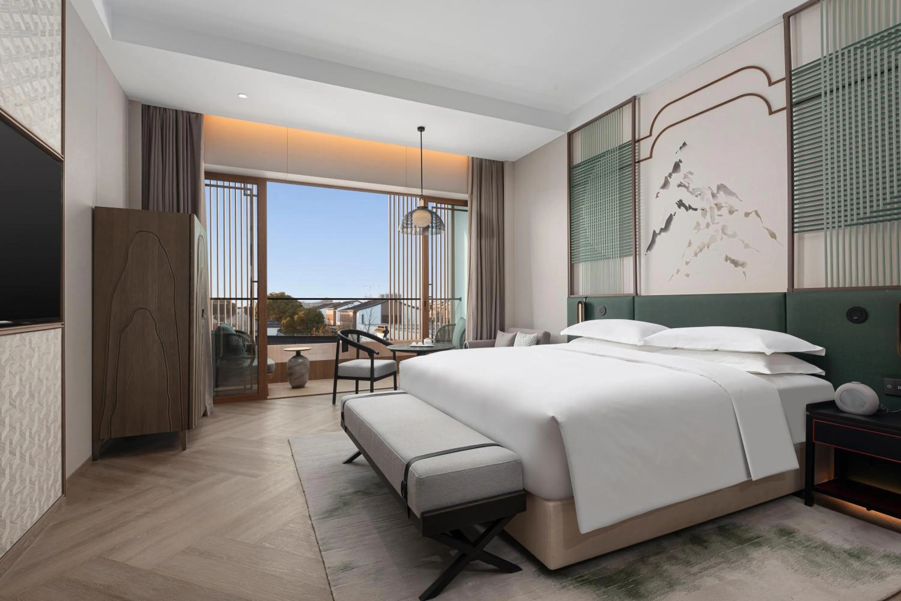 Photo of the whole room, Bed in Dangkou Ancient Town Hotel Wuxi MGallery Collection