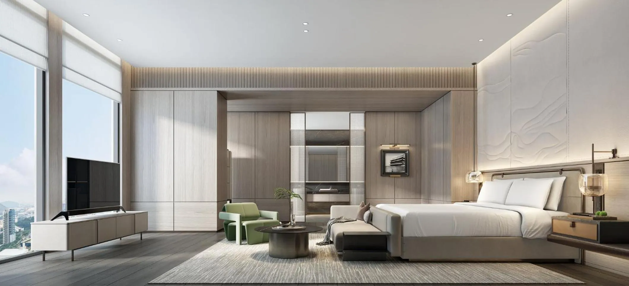 Photo of the whole room, Bed in Crowne Plaza Jingmen by IHG