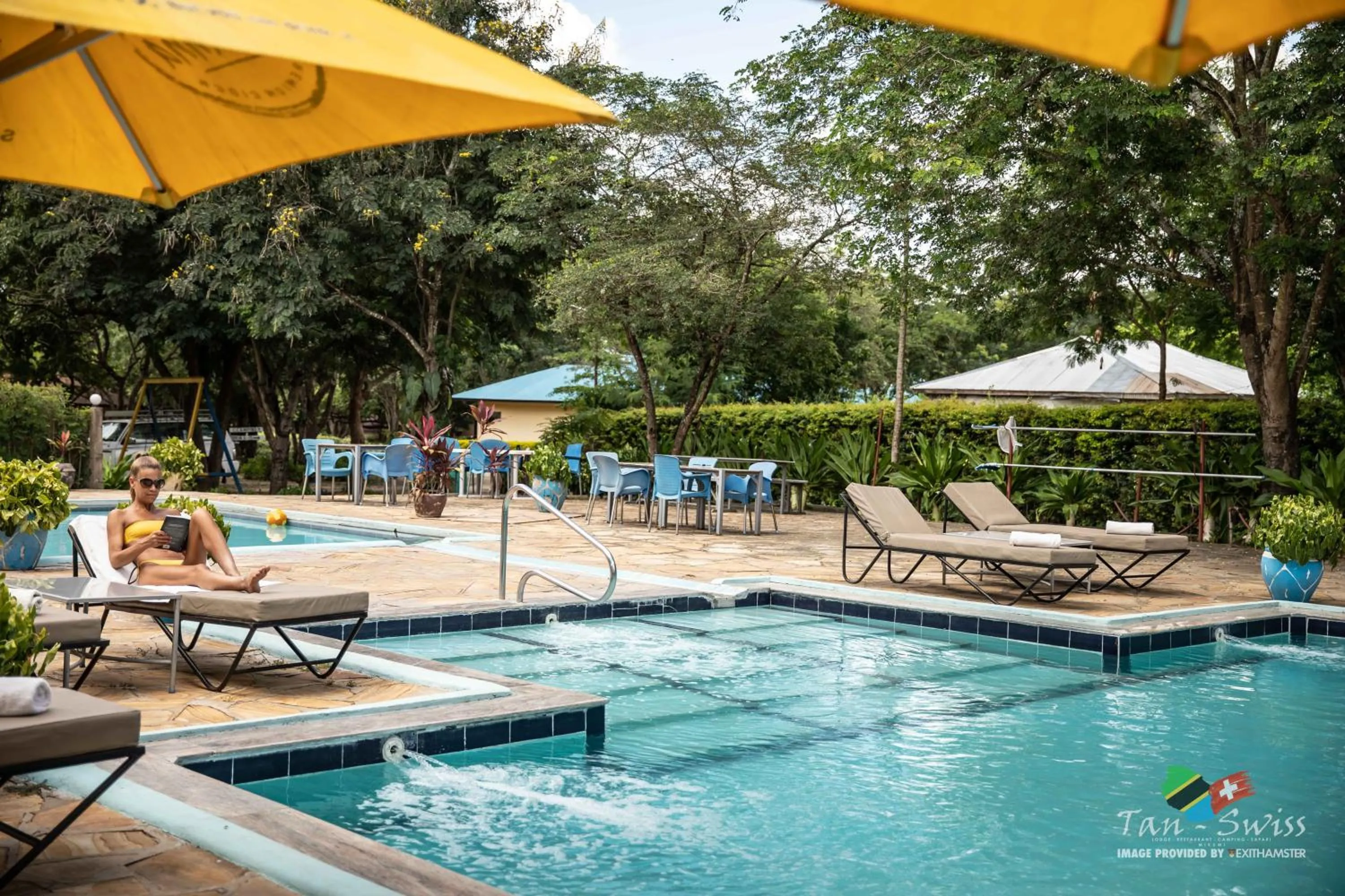 People in Tan-Swiss Lodge