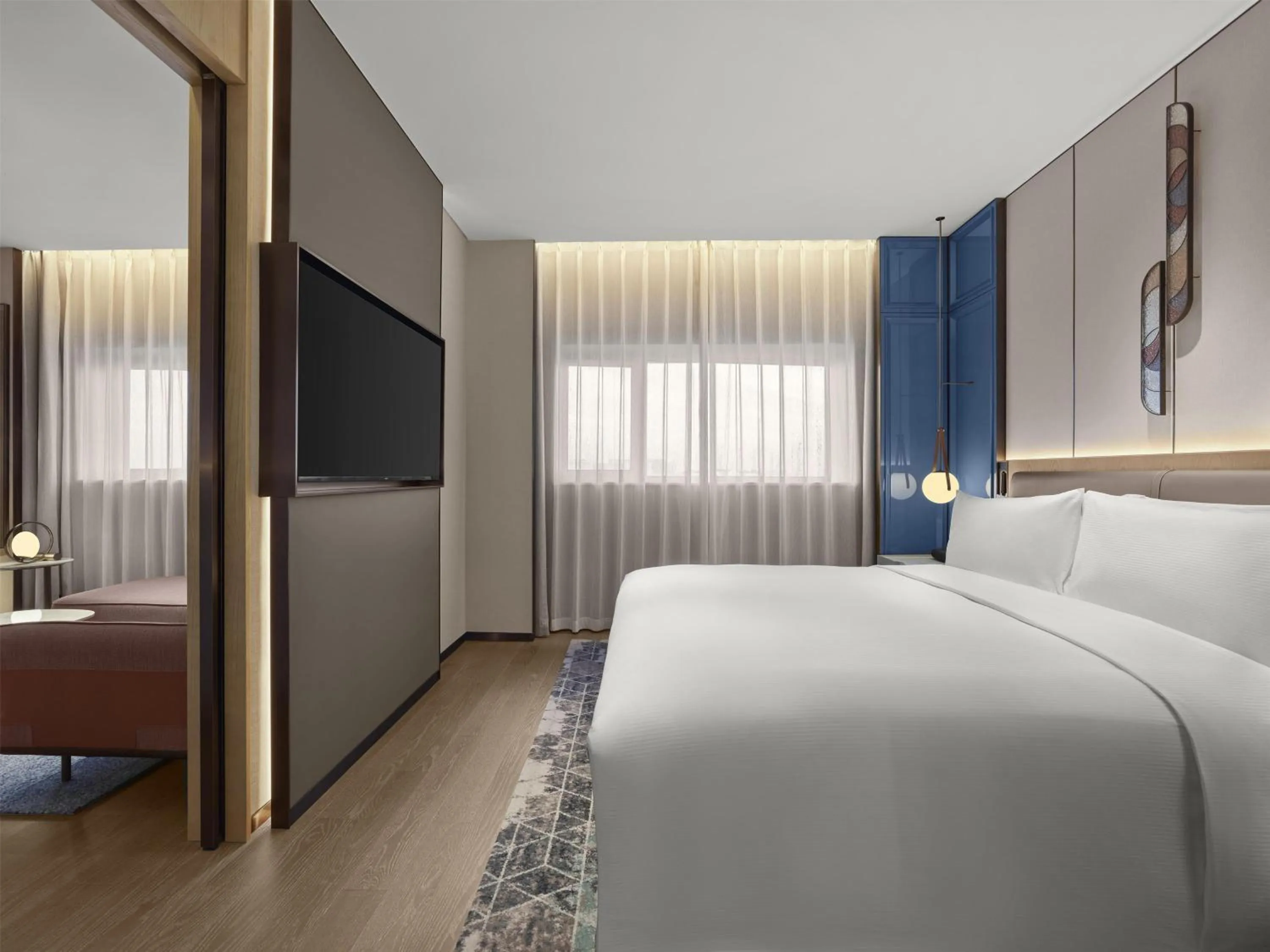 Bed in Hilton Shanghai Greater Hongqiao