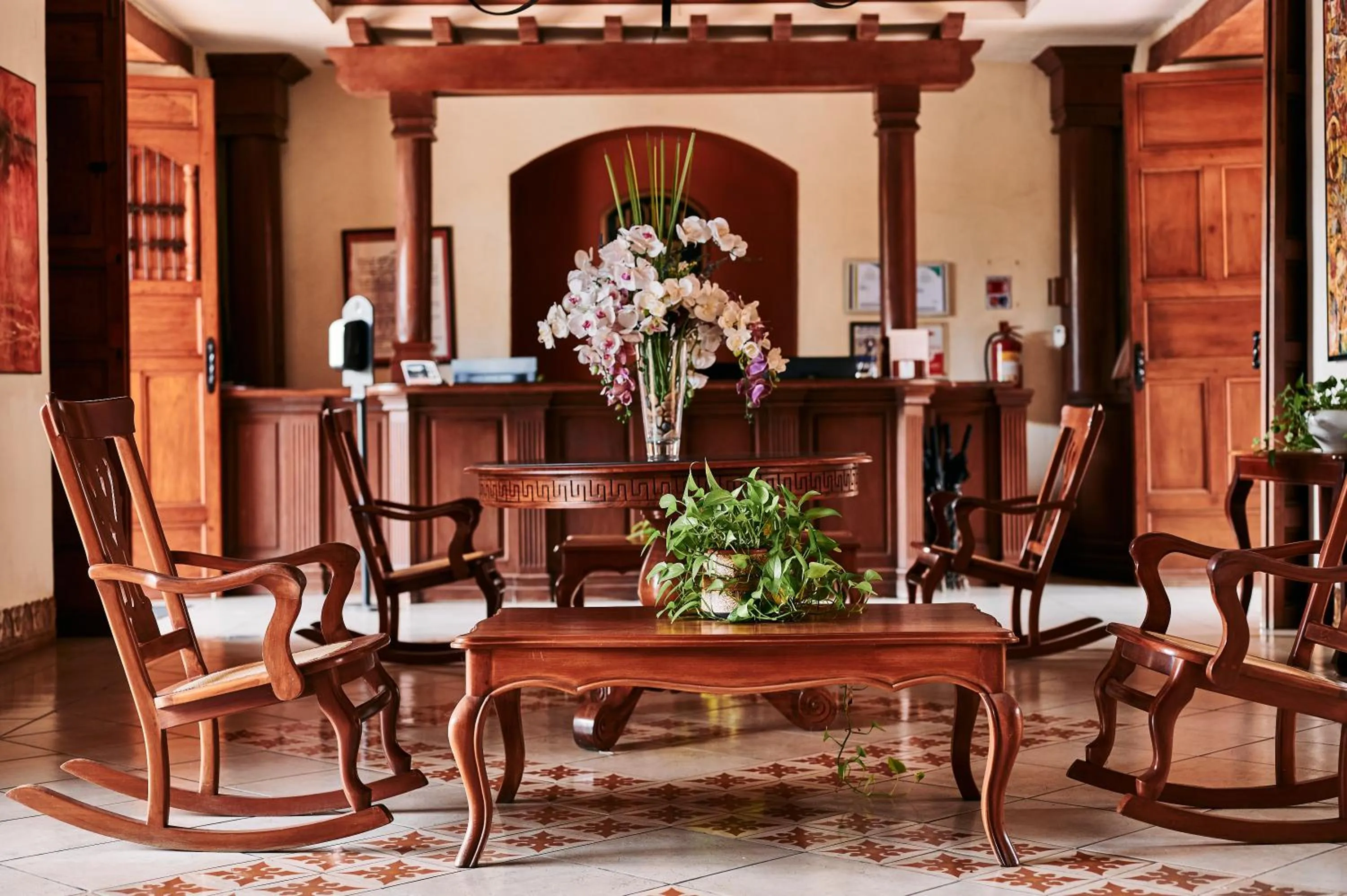 Seating area in Hotel Plaza Colon - Granada Nicaragua