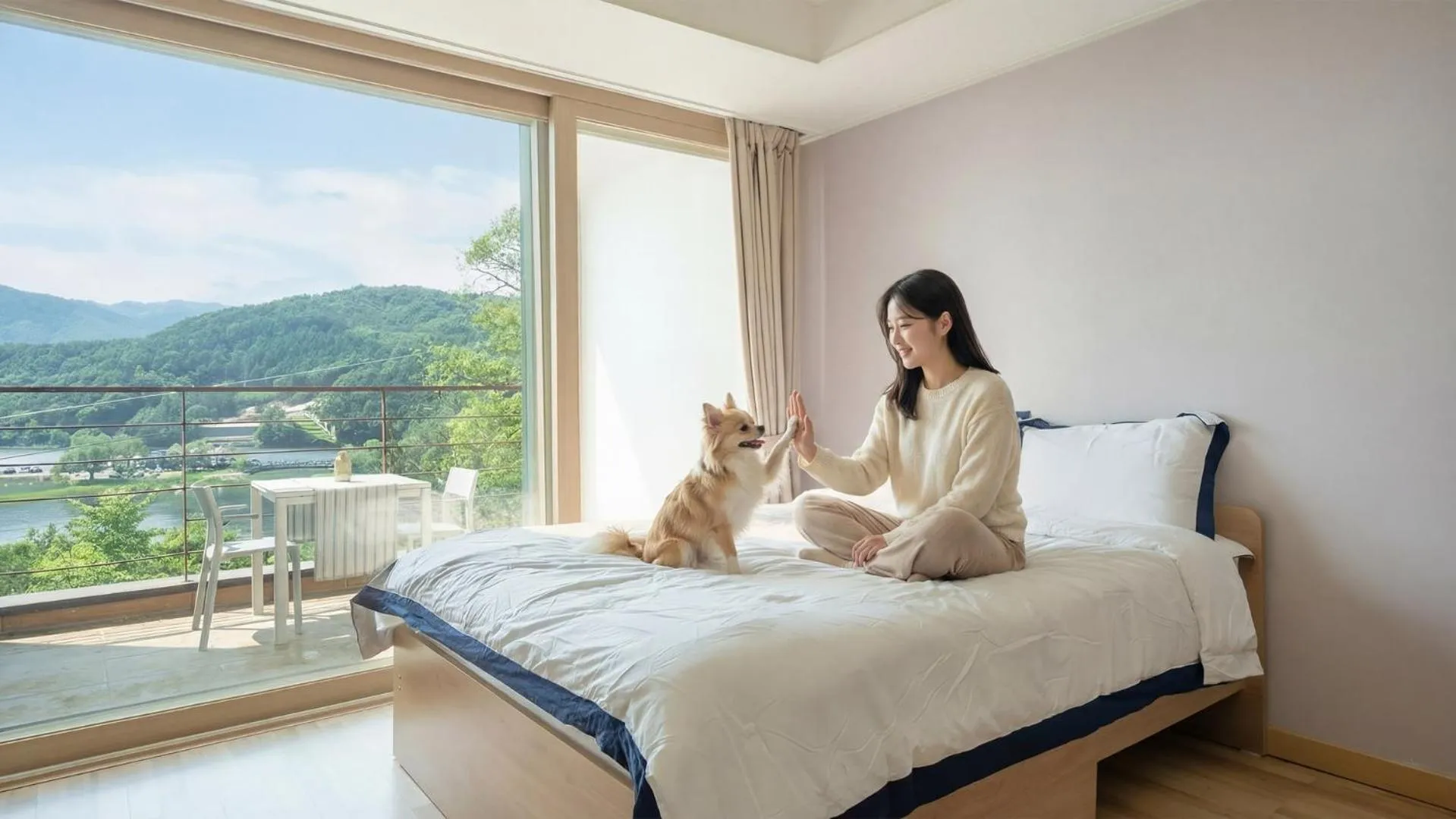 Property building, Bed in Gapyeong Yeonkkocchosu Pet Pension