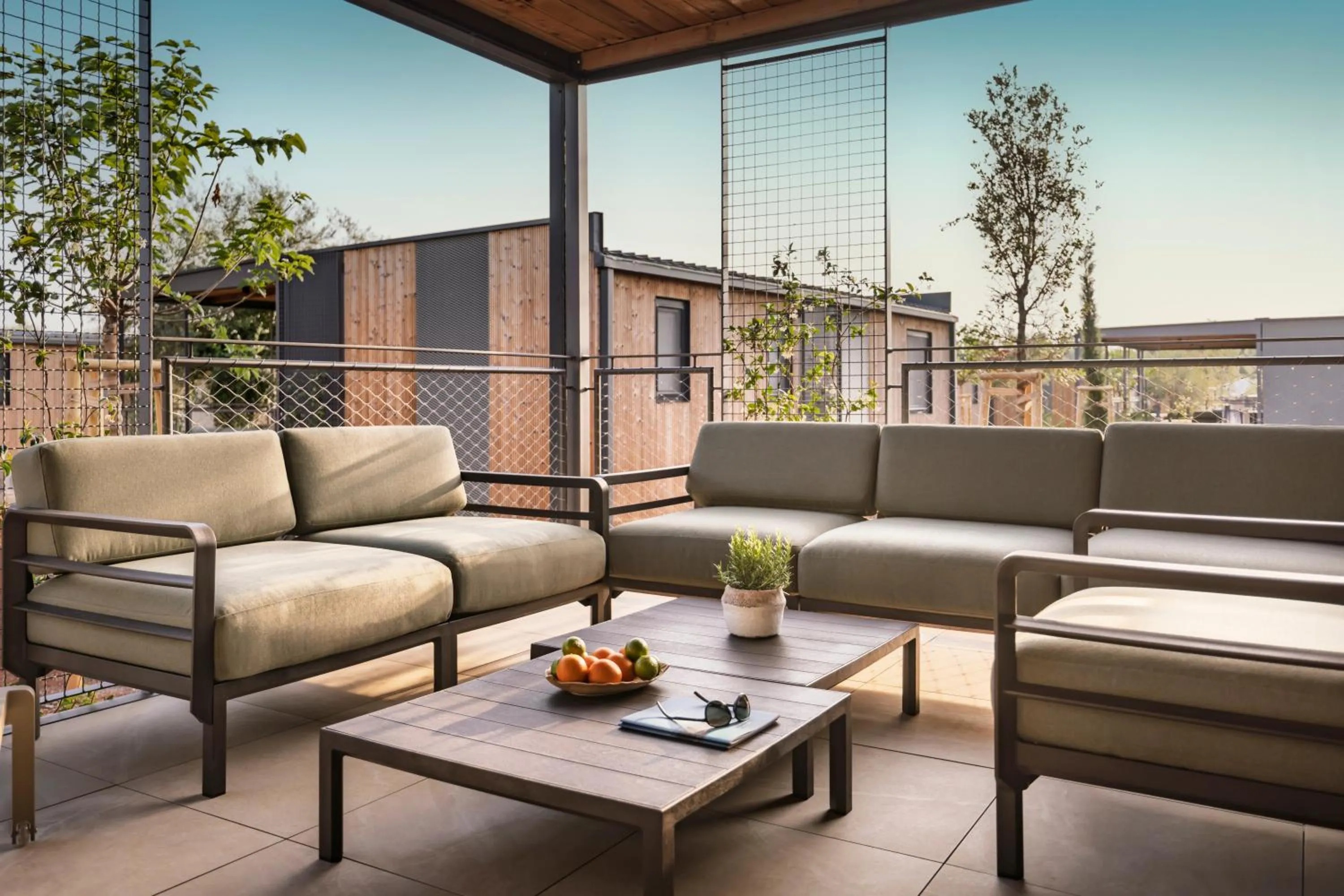 Patio in Maistra Camping Koversada Covered Mobile homes